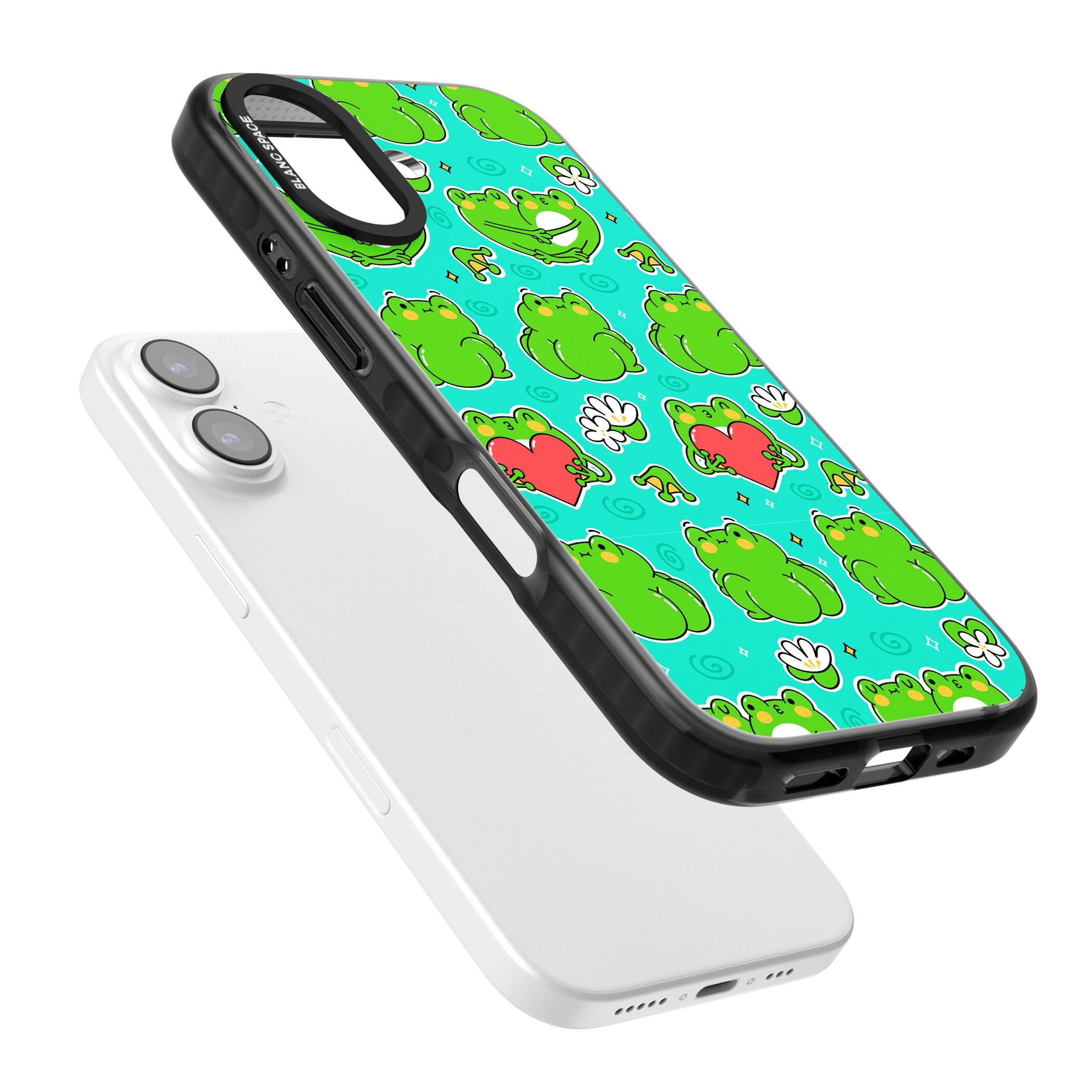 Frog Booty Kawaii Pattern iPhone 17 Impact Black Phone Case Colours