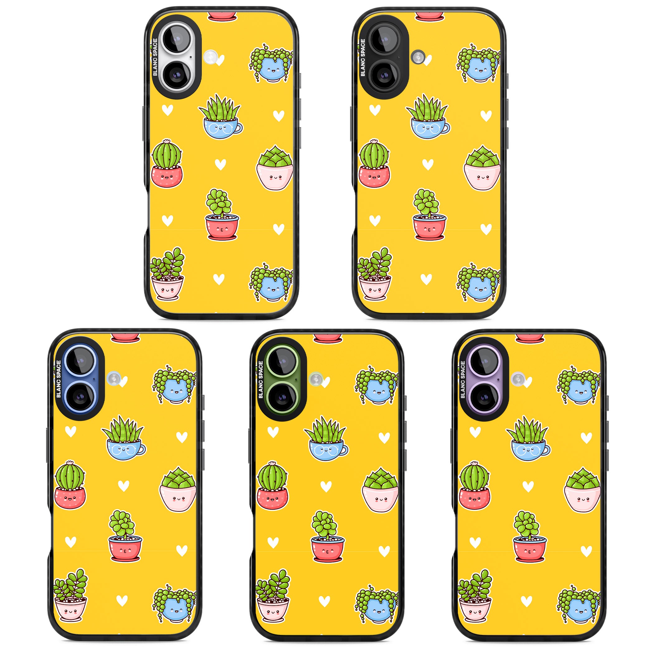 Plant Faces Kawaii Pattern iPhone 17 Impact Black Phone Case APT Impact Protection