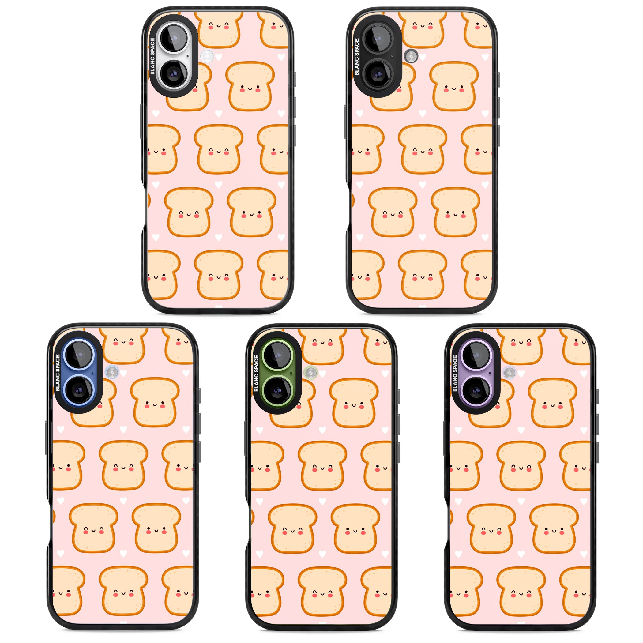 Bread Faces Kawaii Pattern iPhone 17 Impact Black Phone Case APT Impact Protection