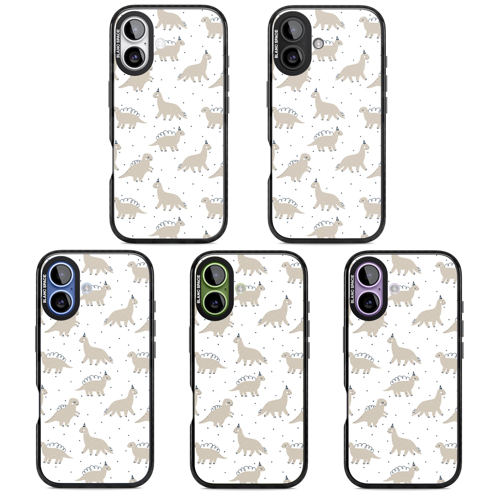 Party Dino Pattern iPhone 17 Impact Black Phone Case APT Impact Protection