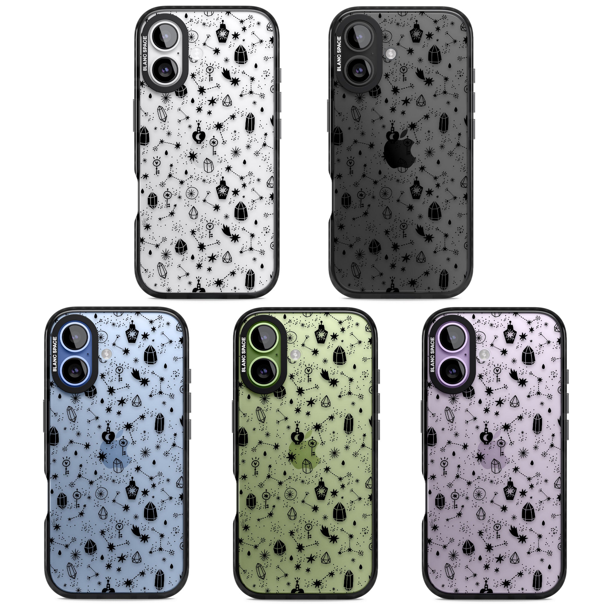 Black Cosmic Crystal iPhone 17 Impact Black Phone Case APT Impact Protection