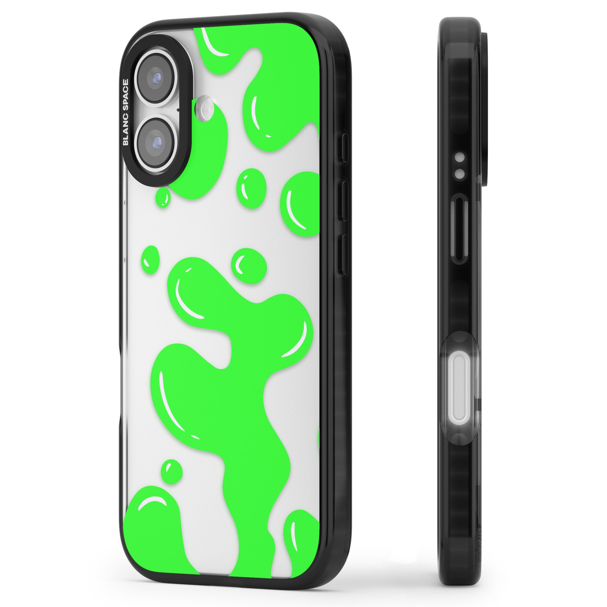 Green Lava Lamp iPhone 17 Impact Black Phone Case Side Profile