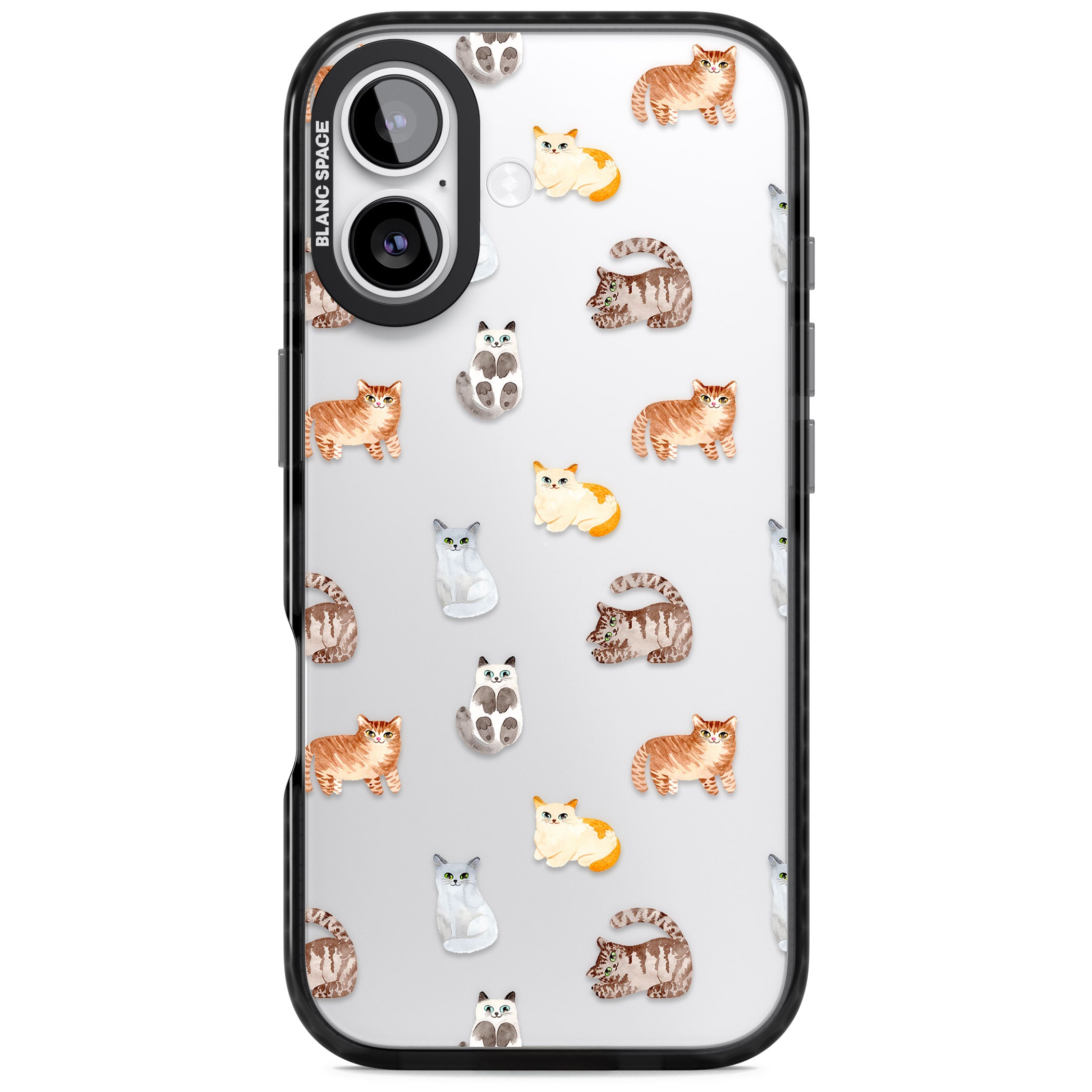 Cute Cat Pattern Classic iPhone 17 Impact Black Phone Case