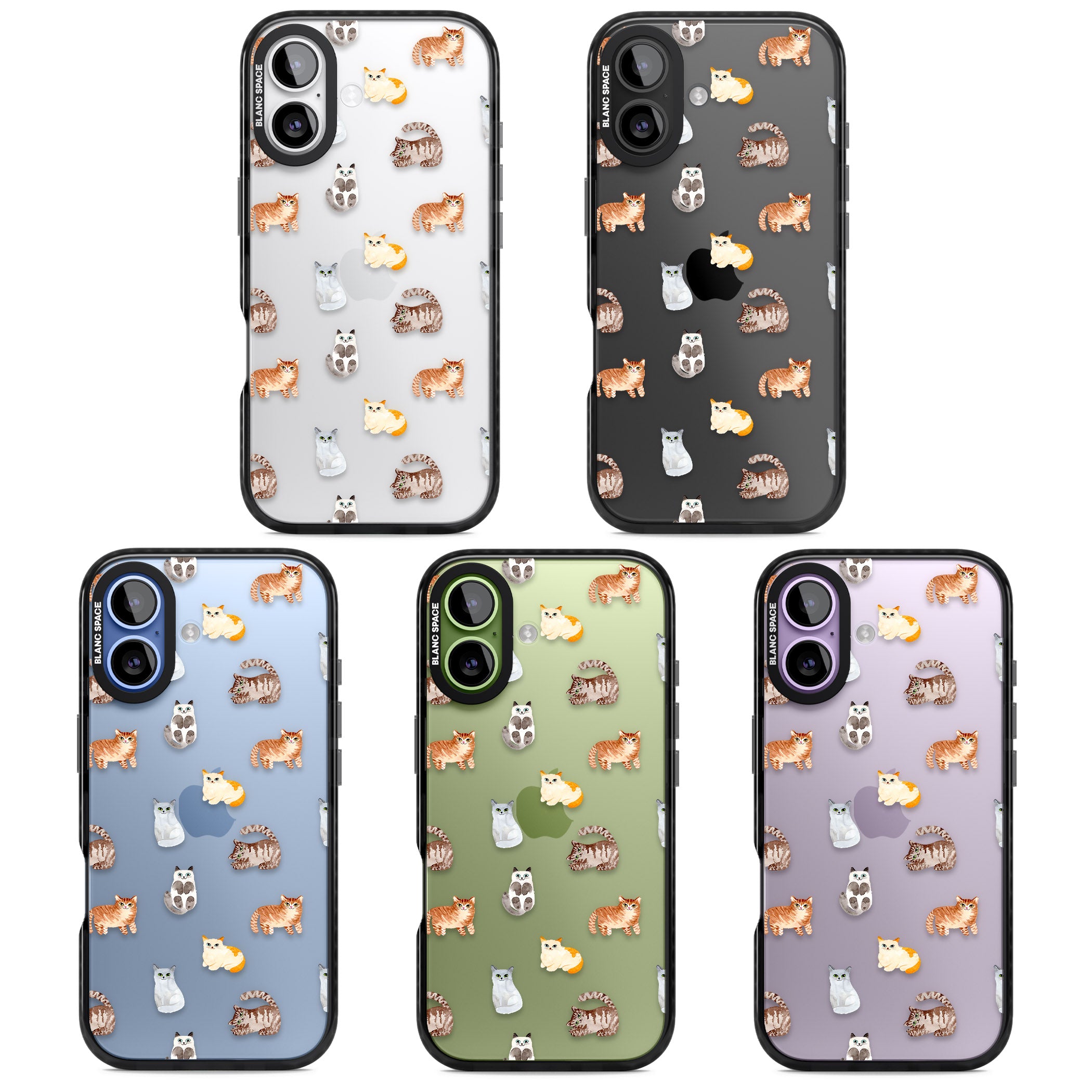Cute Cat Pattern Classic iPhone 17 Impact Black Phone Case APT Impact Protection