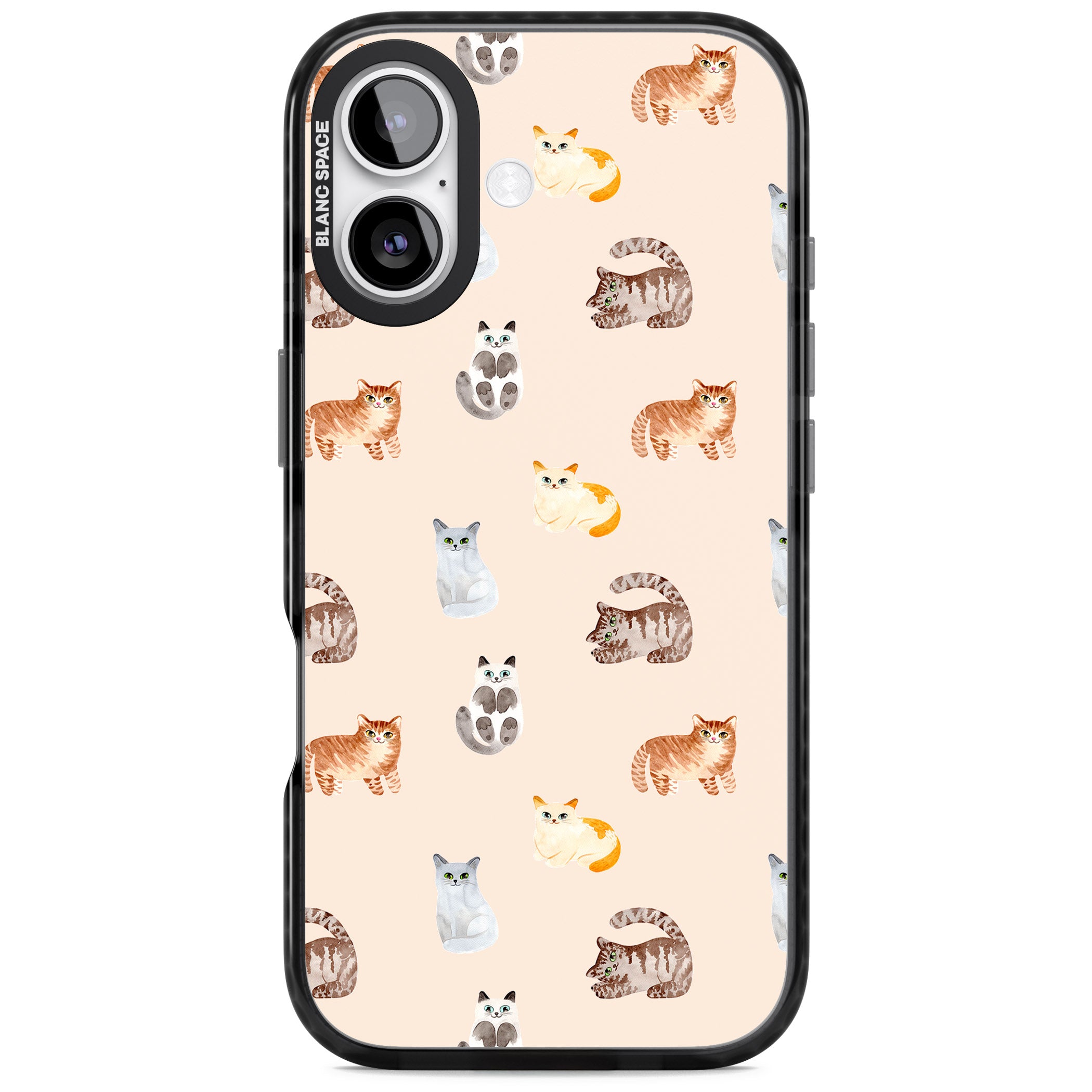 Cute Cat Parade iPhone 17 Impact Black Phone Case