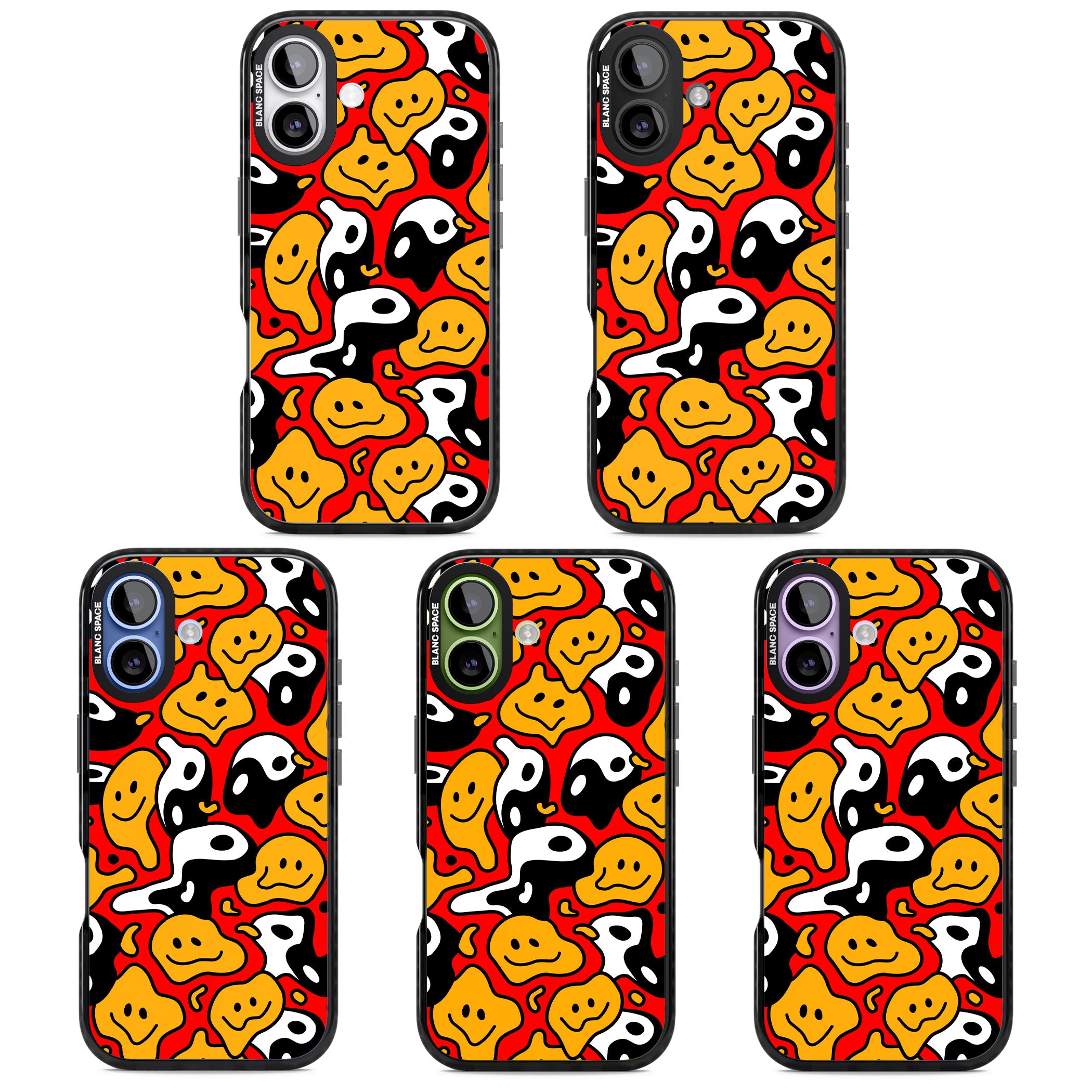 Yin Yang Acid Face iPhone 17 Impact Pro Black Phone Case APT Impact Protection