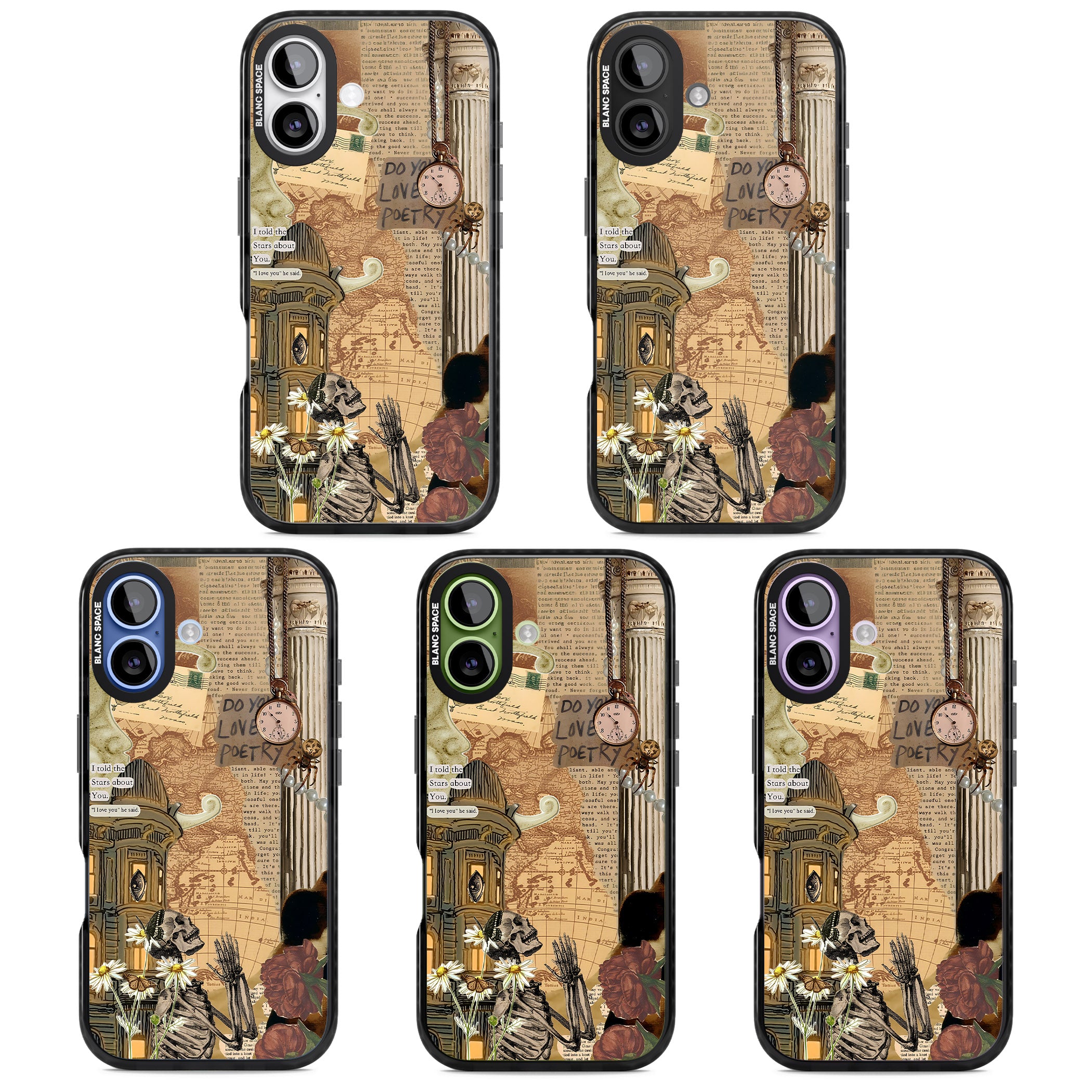 Skeleton Poetry iPhone 17 Impact Pro Black Phone Case APT Impact Protection