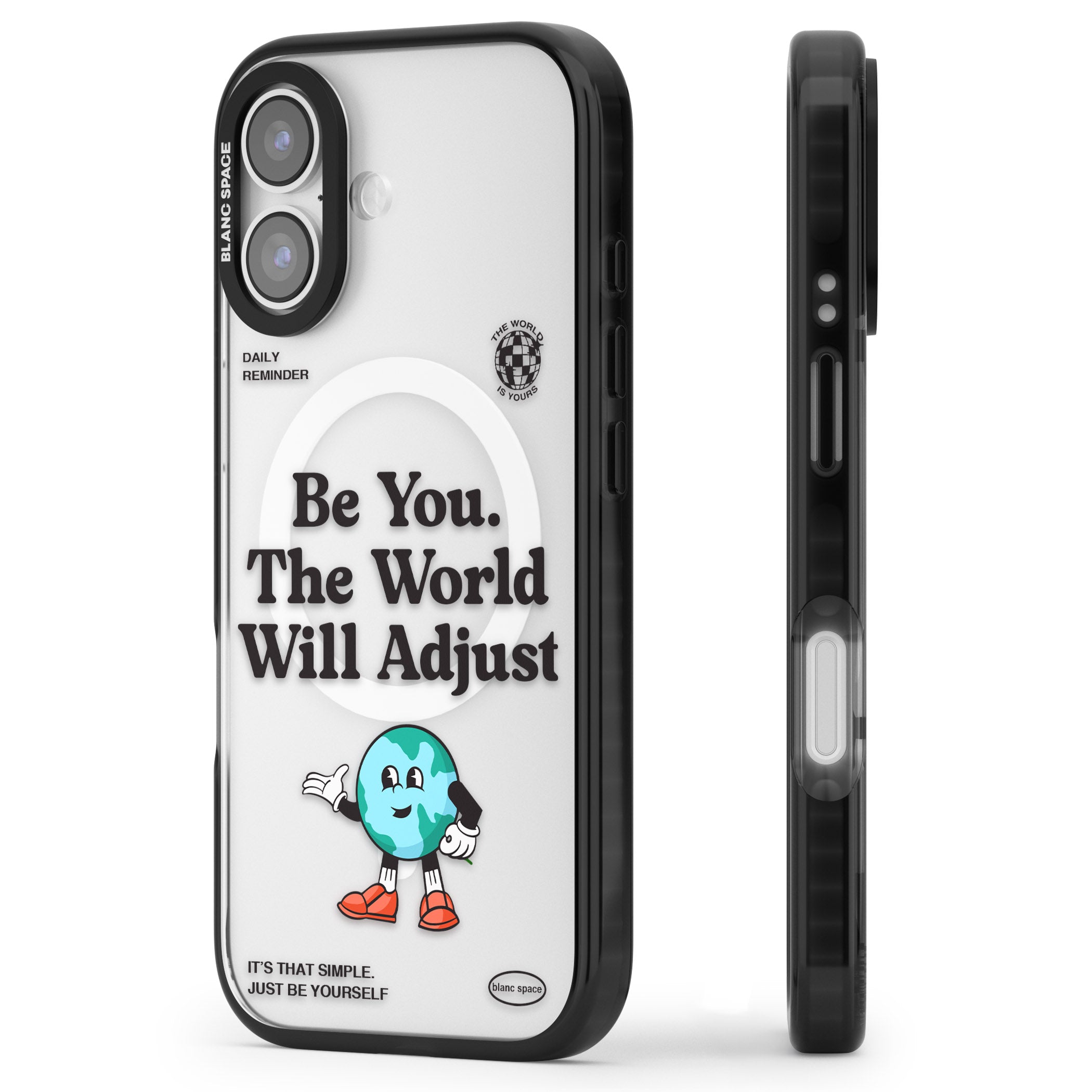 Be You The World Will Adjust iPhone 17 Impact Pro Black Phone Case Side Profile