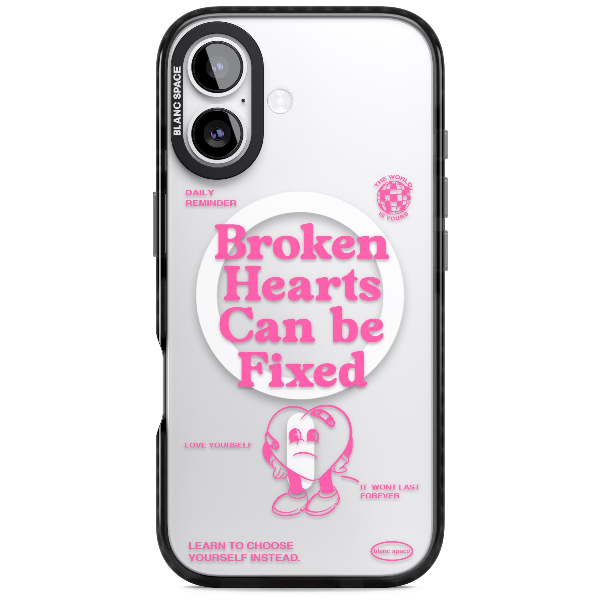 Broken Hearts Can Be Fixed iPhone 17 Impact Pro Black Phone Case
