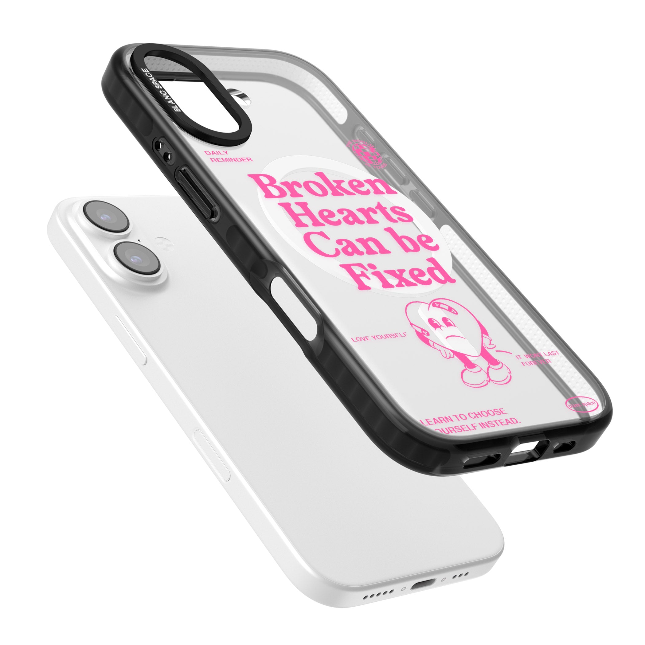 Broken Hearts Can Be Fixed iPhone 17 Impact Pro Black Phone Case Colours