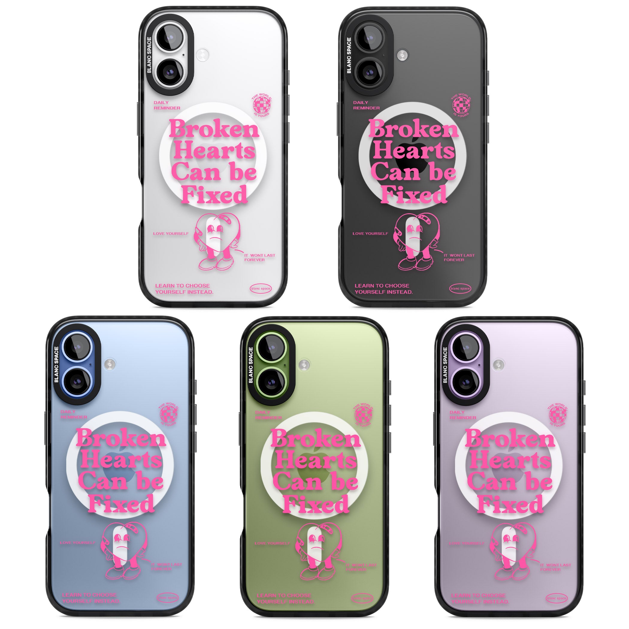 Broken Hearts Can Be Fixed iPhone 17 Impact Pro Black Phone Case APT Impact Protection