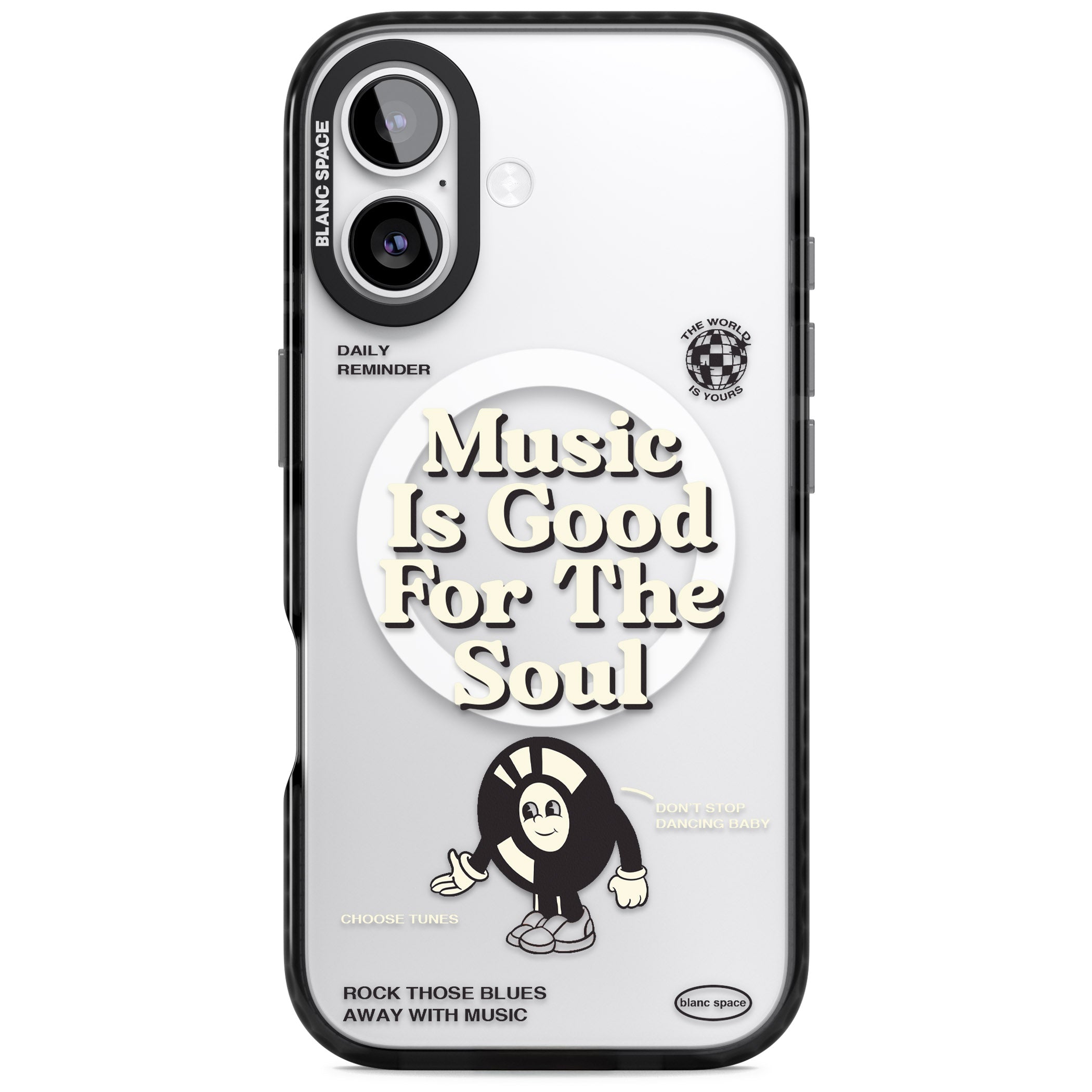 Music Is Good For The Soul iPhone 17 Impact Pro Black Phone Case