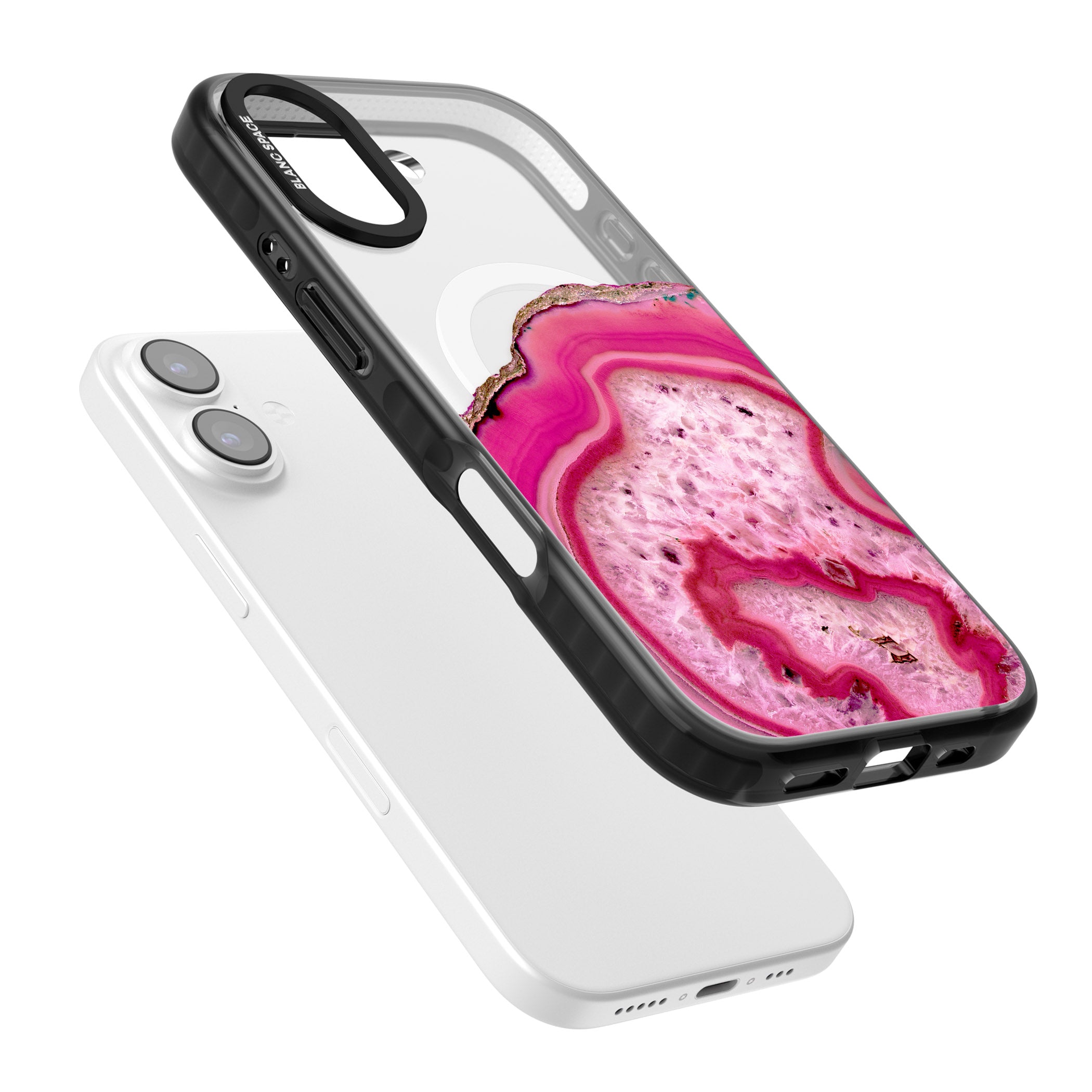 Pink Geode Crystal iPhone 17 Impact Pro Black Phone Case Colours