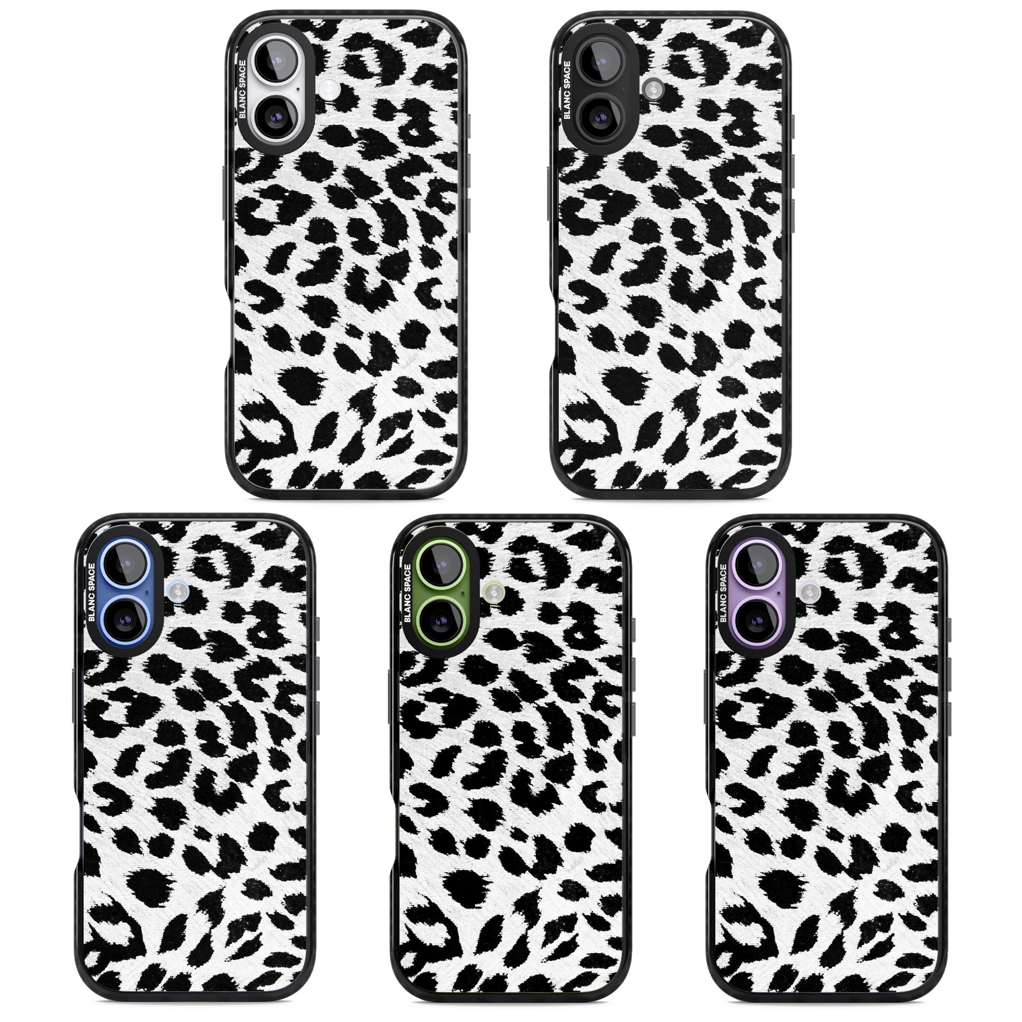 Rar Leopard Print White iPhone 17 Impact Pro Black Phone Case APT Impact Protection