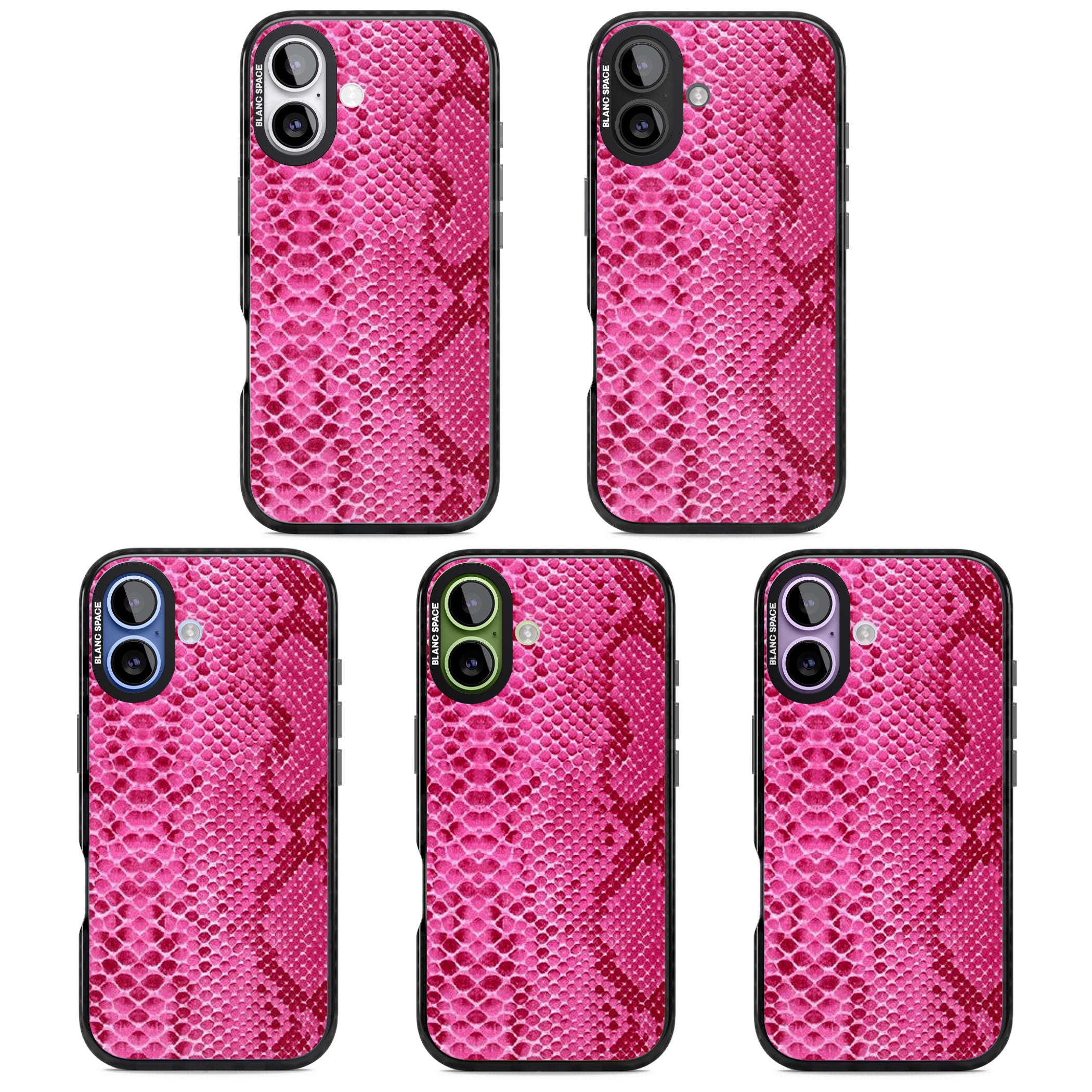Pink Snakeskin iPhone 17 Impact Pro Black Phone Case APT Impact Protection