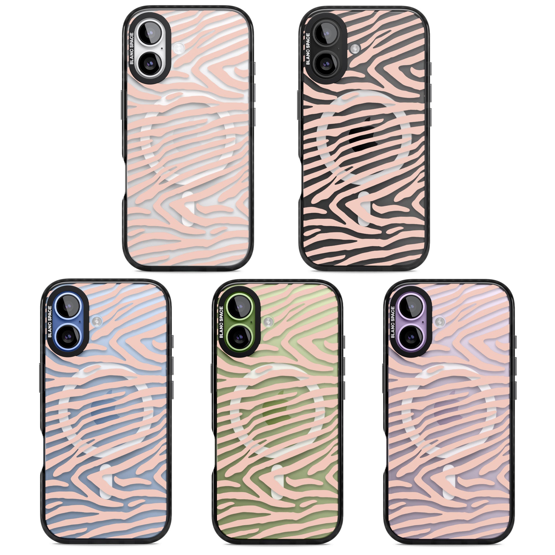 Horizontal Zebra Stripes Transparent Animal Print iPhone 17 Impact Pro Black Phone Case APT Impact Protection