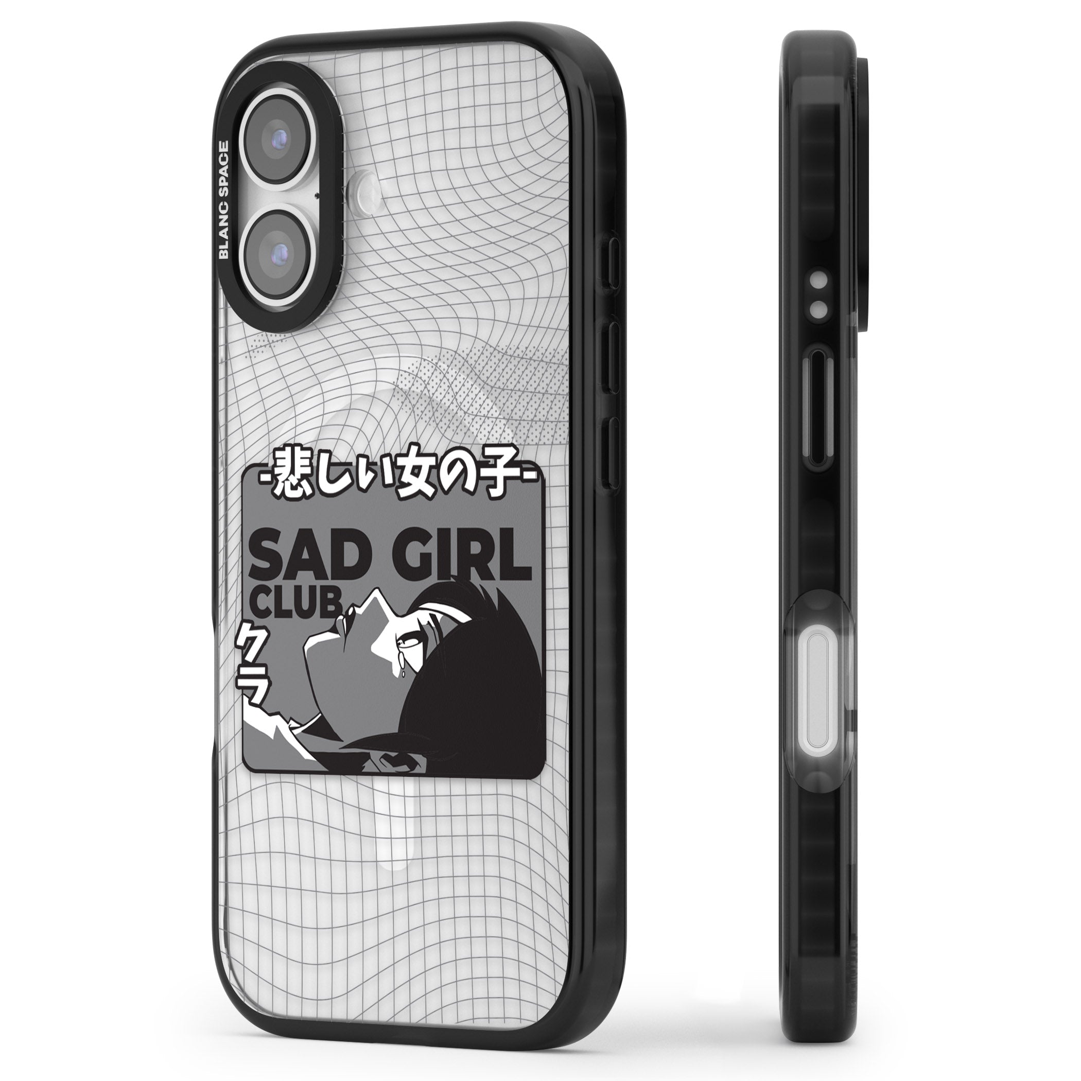 Sad Girl Club iPhone 17 Impact Pro Black Phone Case Side Profile