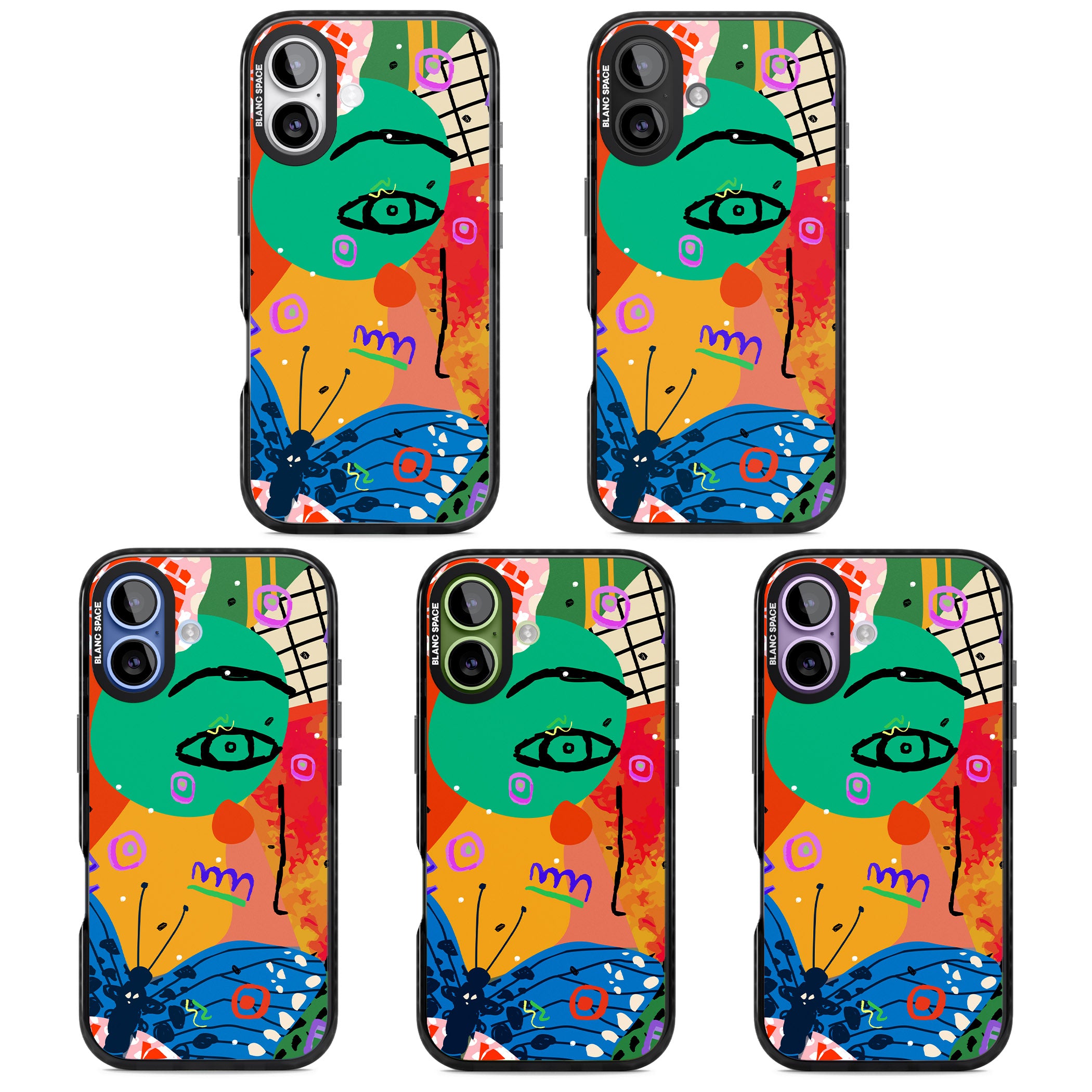 Abstract Butterfly iPhone 17 Impact Pro Black Phone Case APT Impact Protection