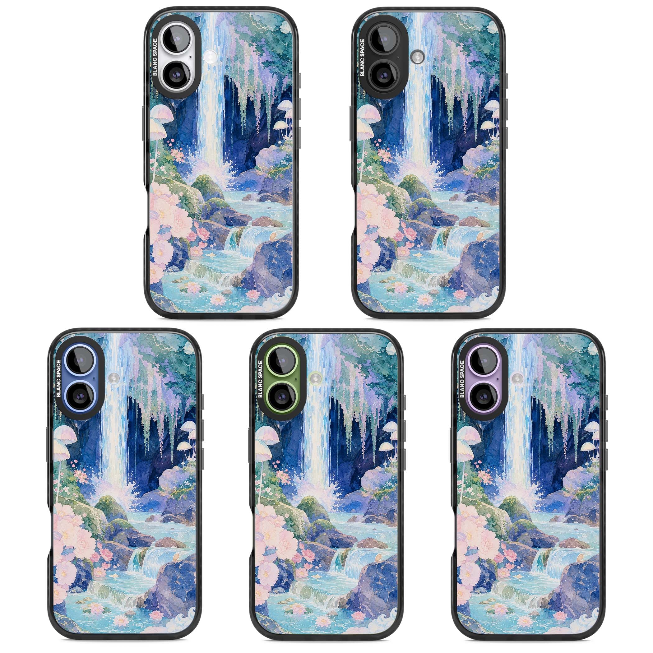 Mystic Waterfall art iPhone case | Black Impact Magsafe case for iPhone 17