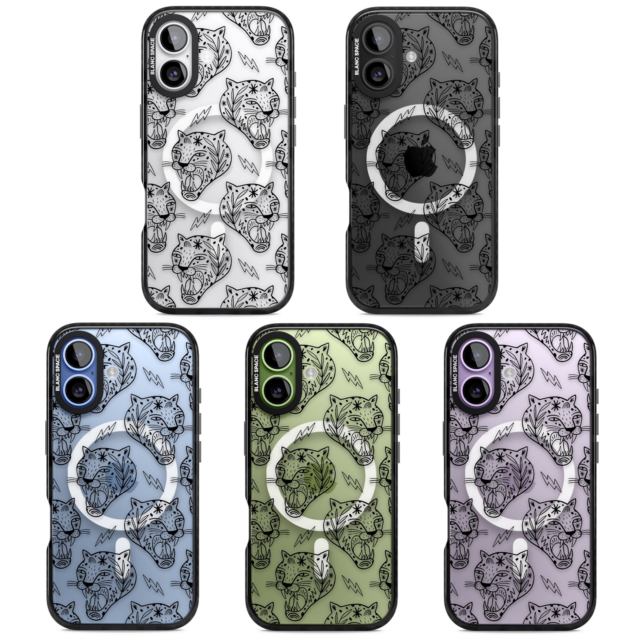 Black Tiger Roar Pattern iPhone 17 Impact Pro Black Phone Case APT Impact Protection