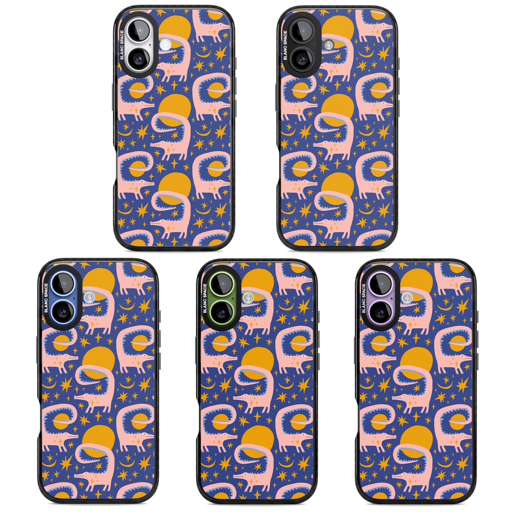 Sun Croc Pattern iPhone 17 Impact Pro Black Phone Case APT Impact Protection