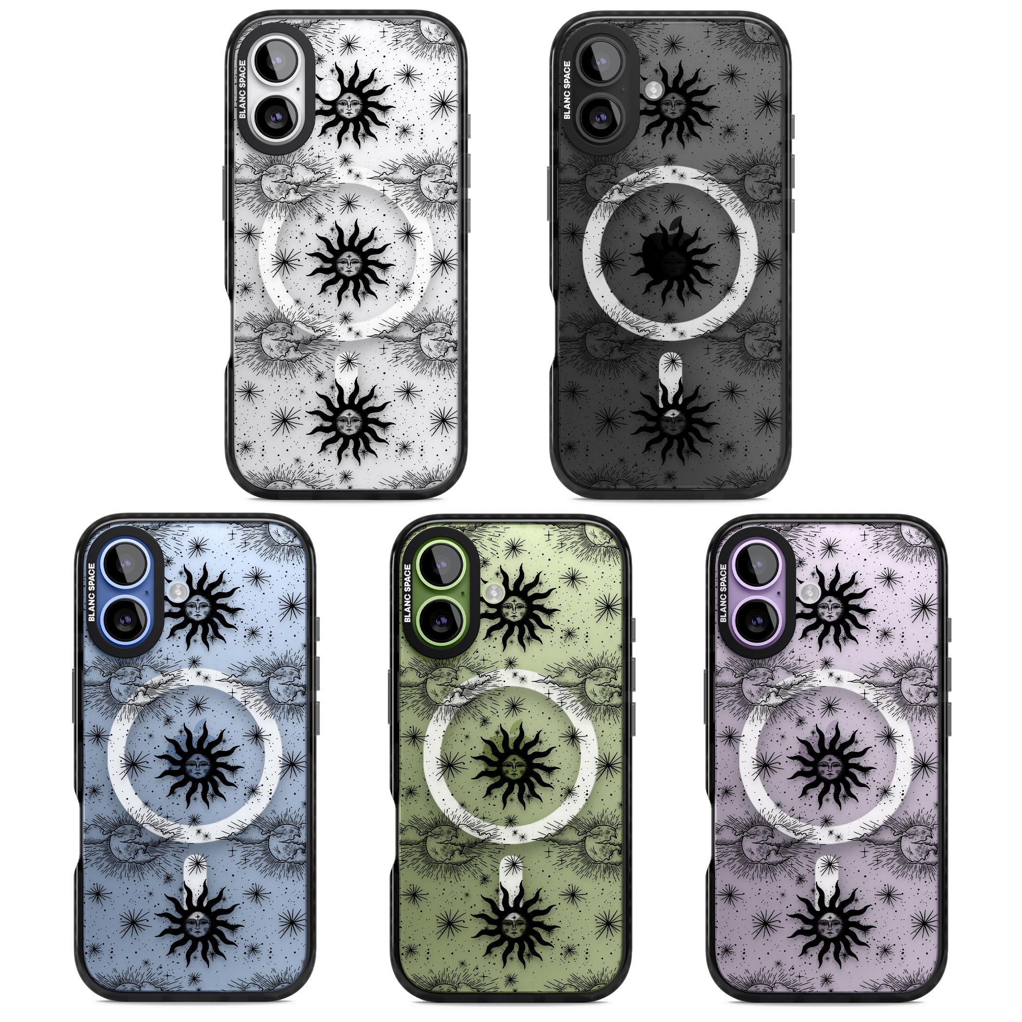 Vintage Sun & Moon iPhone 17 Impact Pro Black Phone Case APT Impact Protection