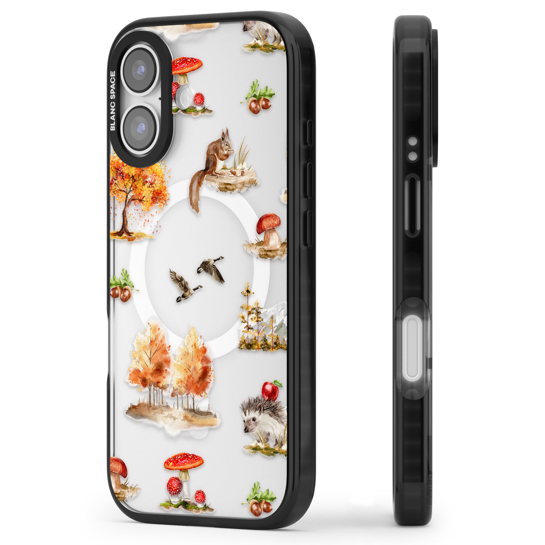 Fall Forest Friends iPhone 17 Impact Pro Black Phone Case Side Profile