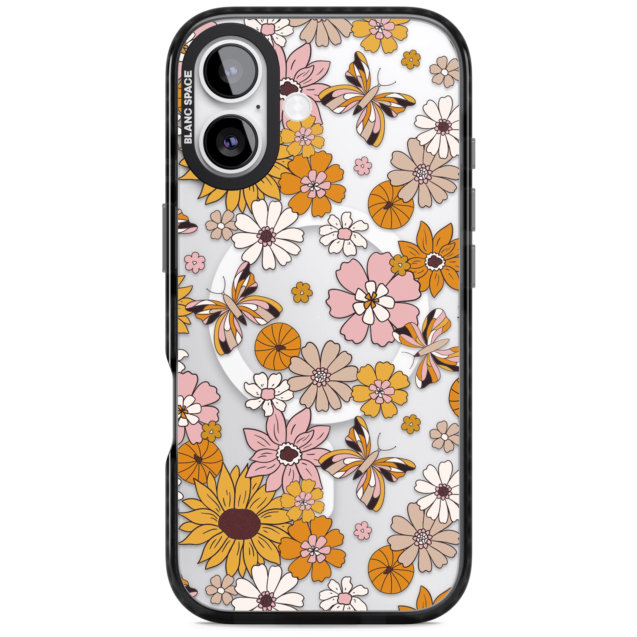 Butterfly Bloom Autumn Floral iPhone 17 Impact Pro Black Phone Case