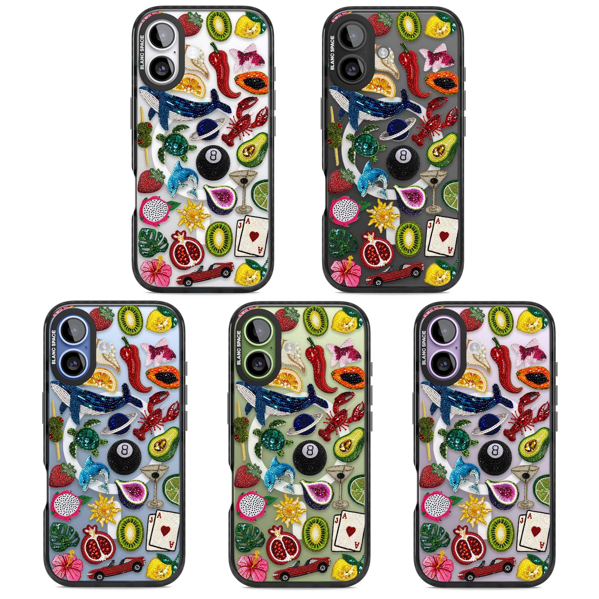 Beaded Mix cute iPhone case | Black Impact Magsafe case for iPhone 17