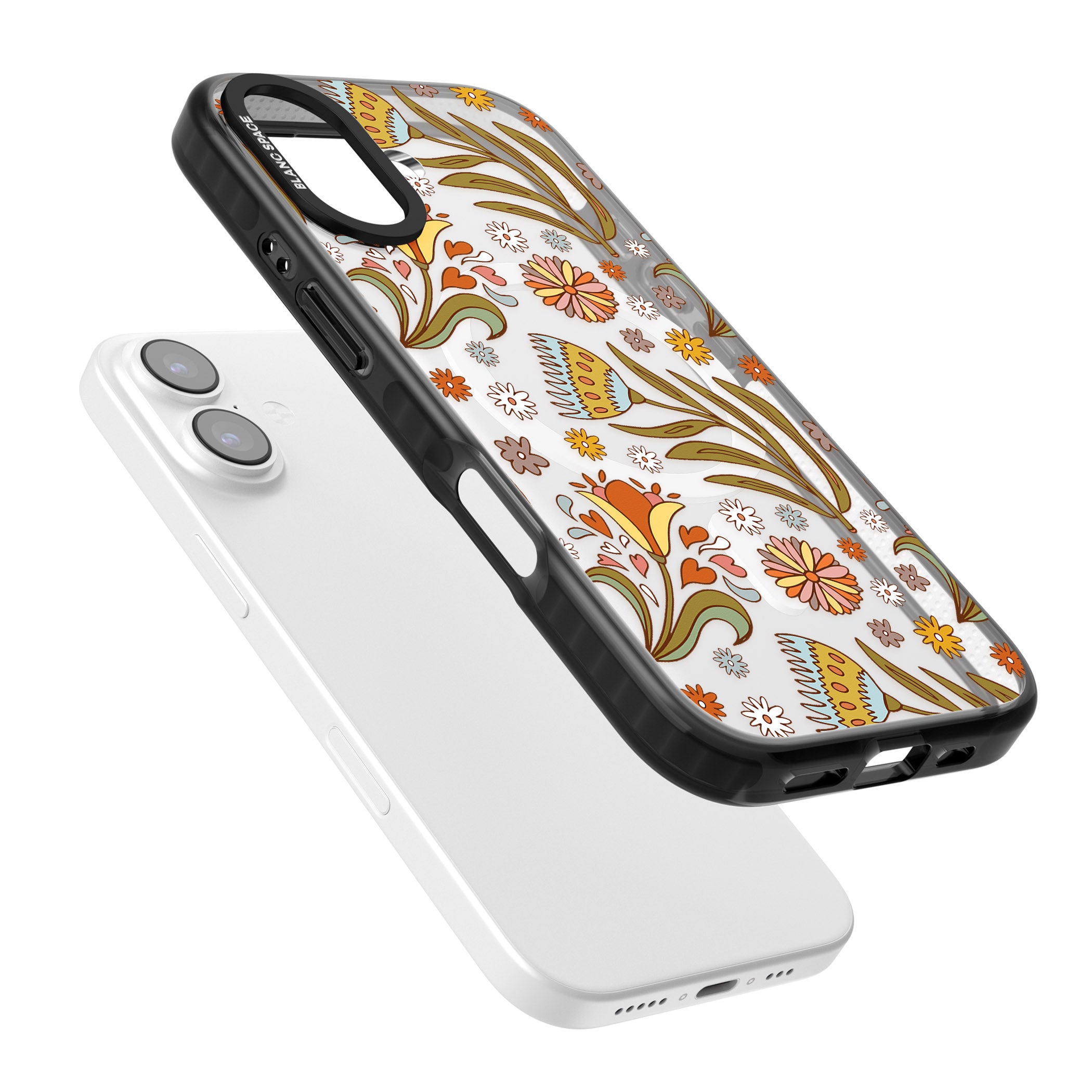 Boho Celestial Wildflower iPhone 17 Impact Pro Black Phone Case Colours
