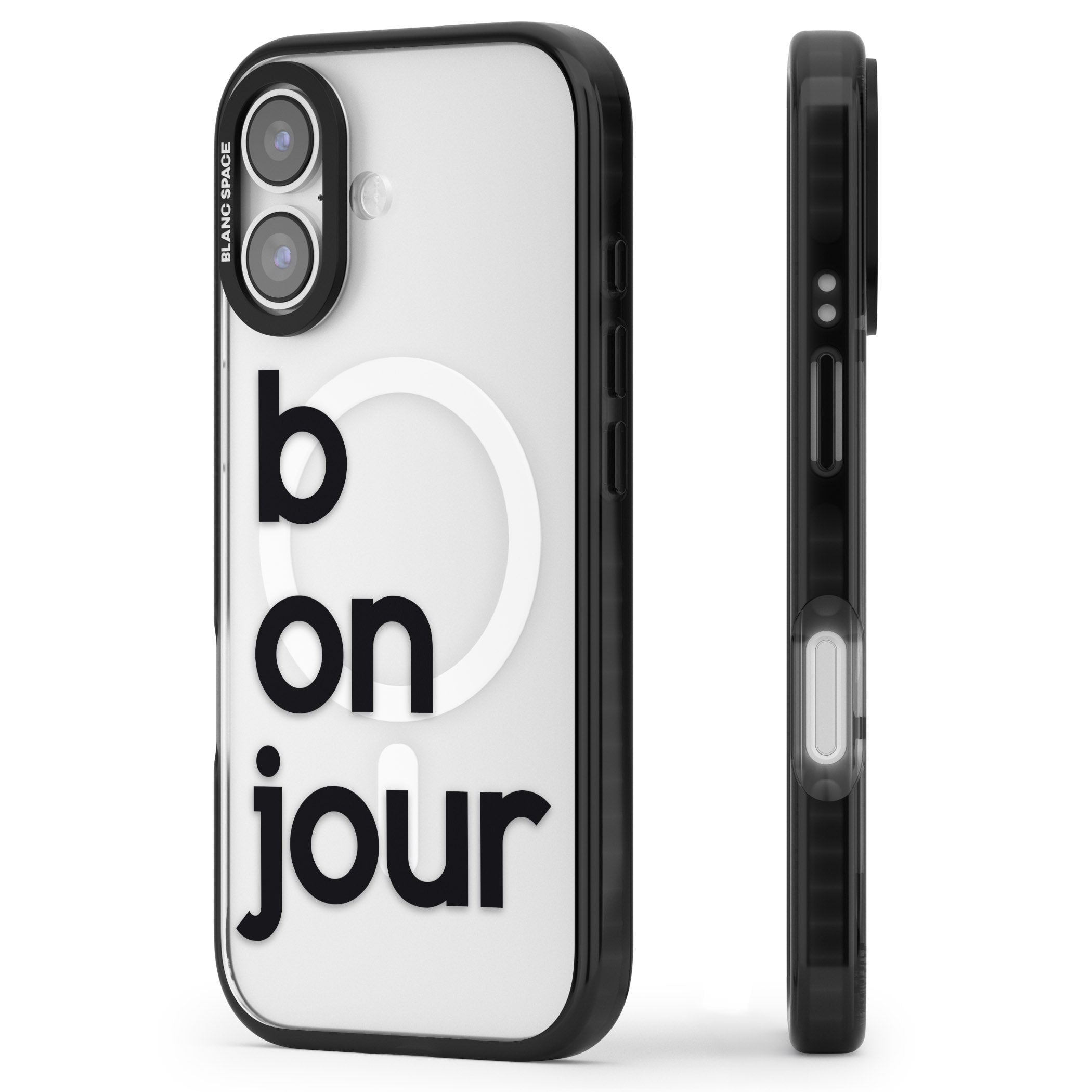 Bonjour iPhone 17 Impact Pro Black Phone Case Side Profile
