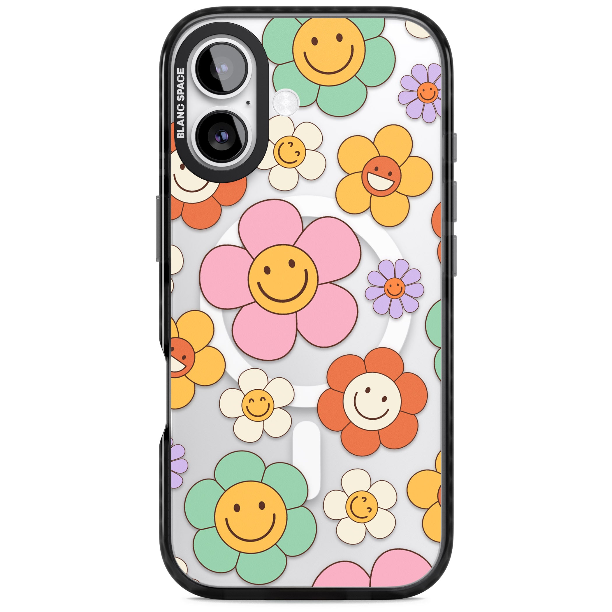 Happy Blossoms iPhone 17 Impact Pro Black Phone Case