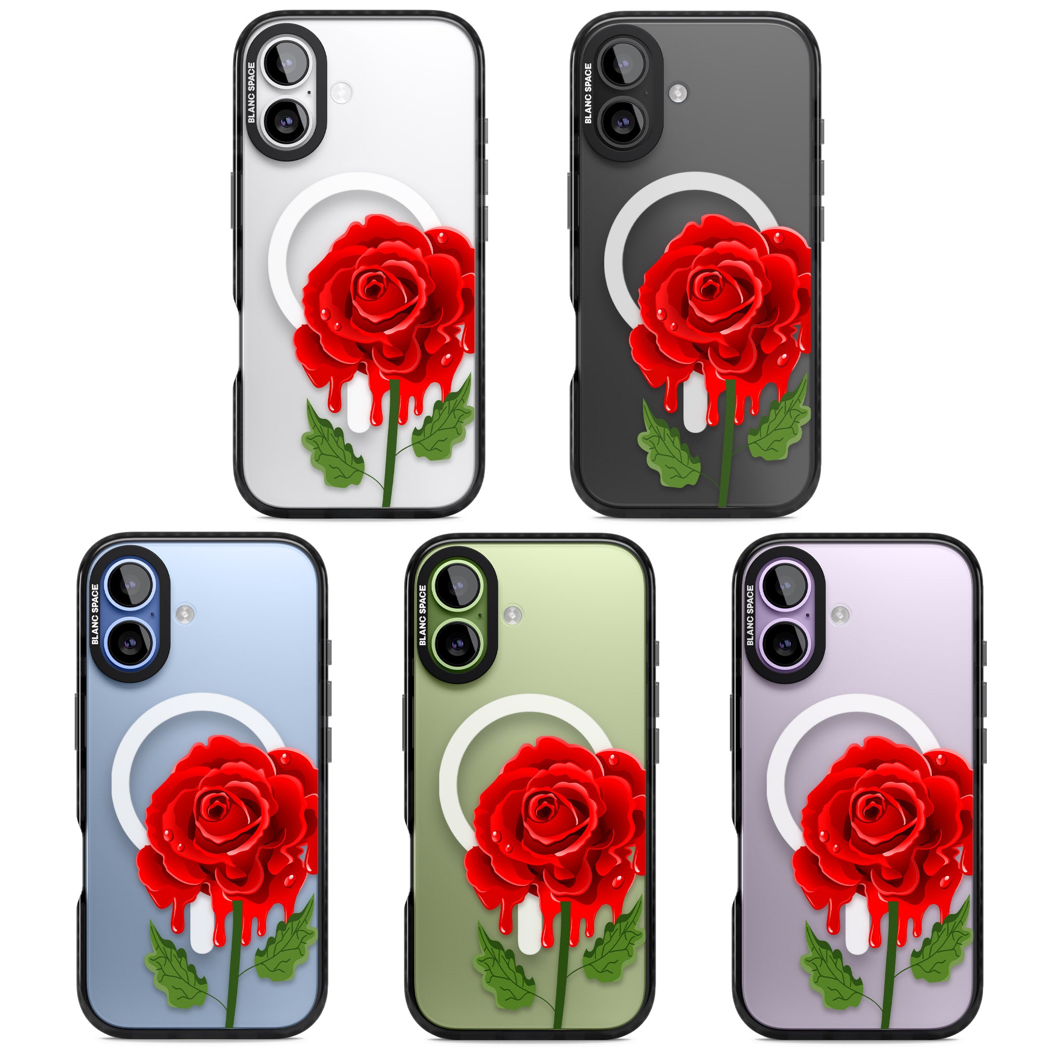Melting Rose iPhone 17 Impact Pro Black Phone Case APT Impact Protection