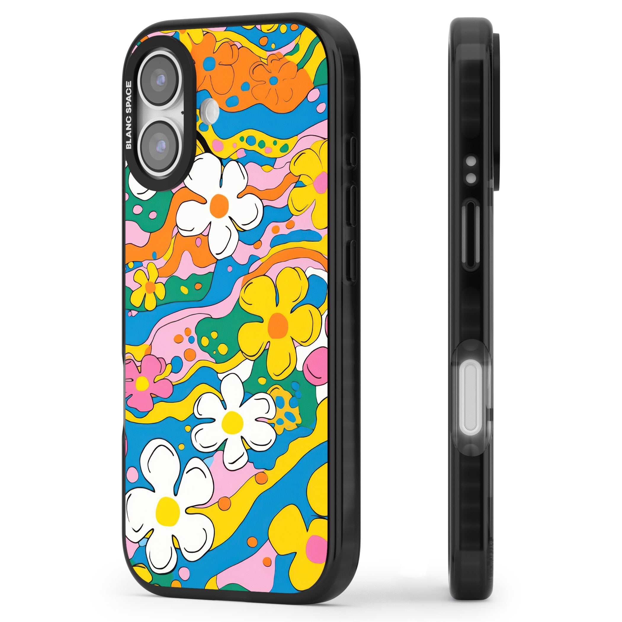 Vibrant Bloom iPhone 17 Impact Pro Black Phone Case Side Profile