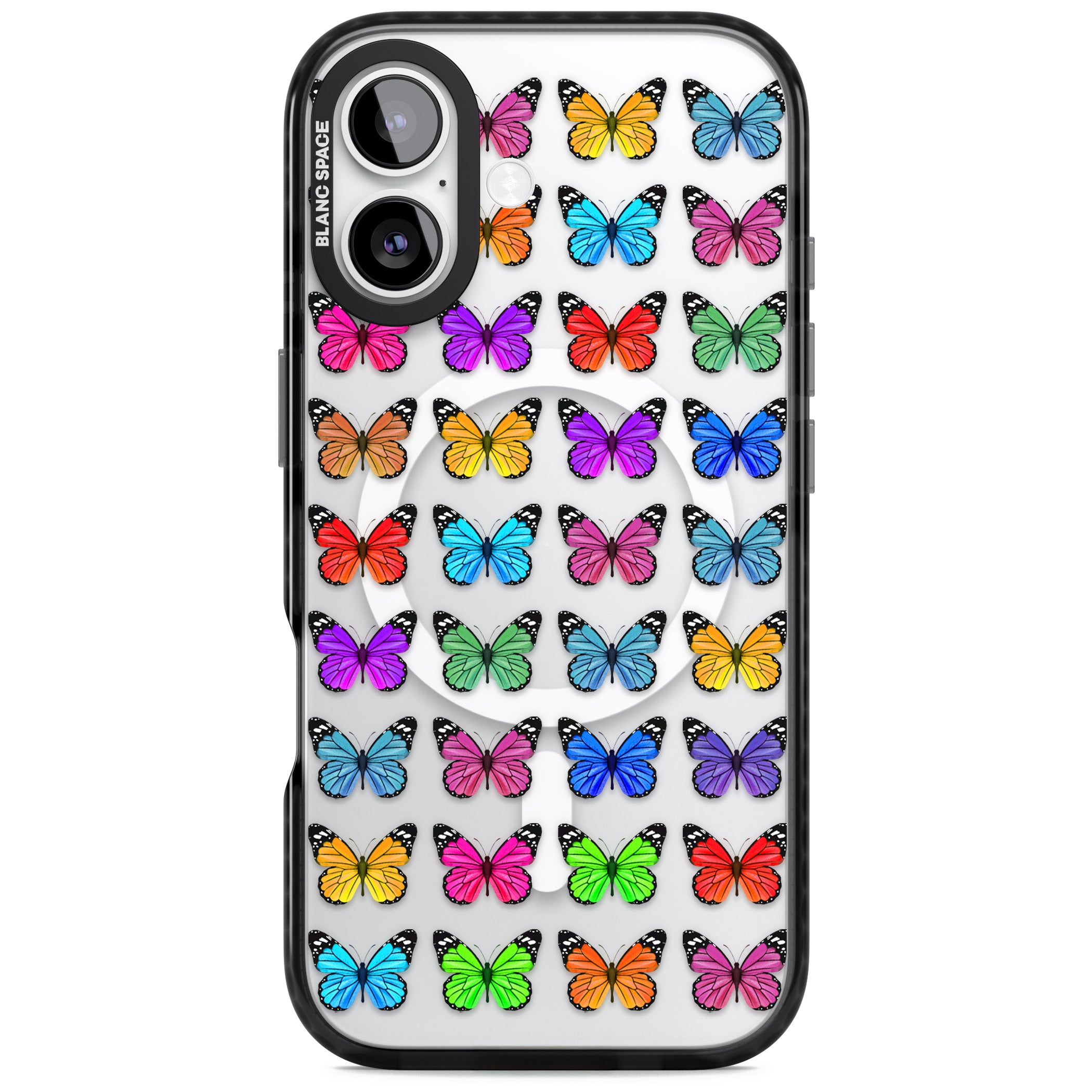 Colourful Butterfly Pattern iPhone 17 Impact Pro Black Phone Case