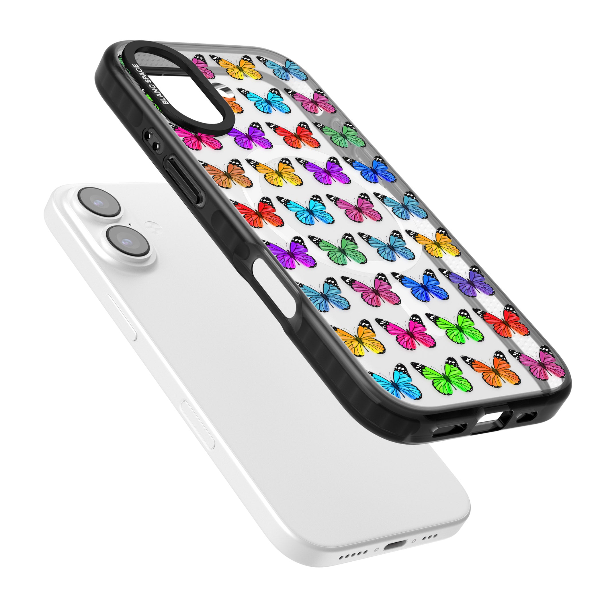 Colourful Butterfly Pattern iPhone 17 Impact Pro Black Phone Case Colours
