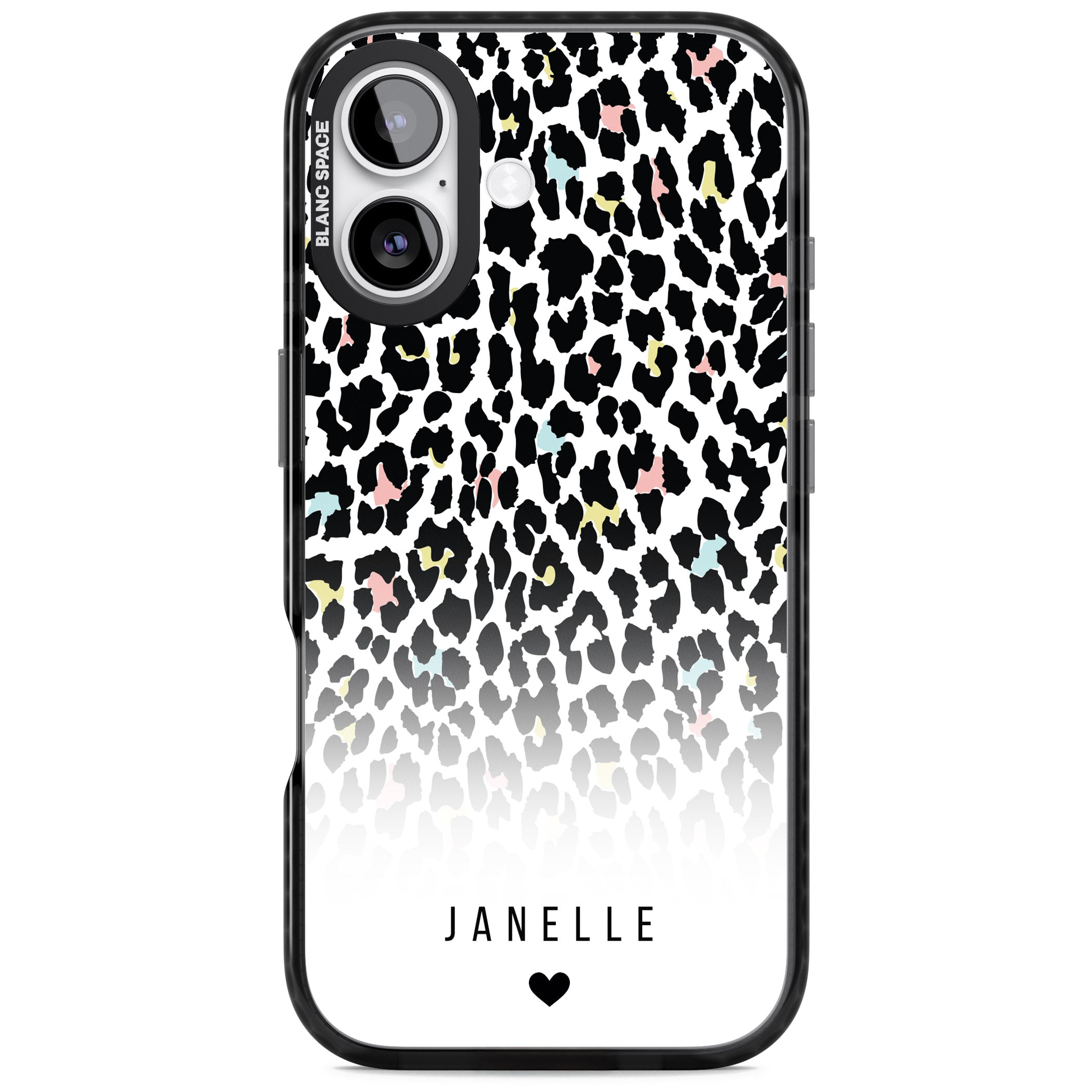 Personalised Pastel Leopard iPhone 17 Impact Pro Black Phone Case
