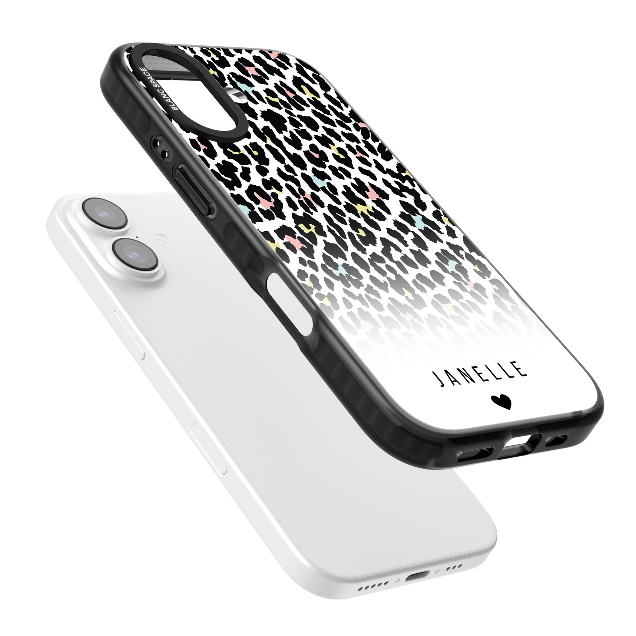 Personalised Pastel Leopard iPhone 17 Impact Pro Black Phone Case Colours