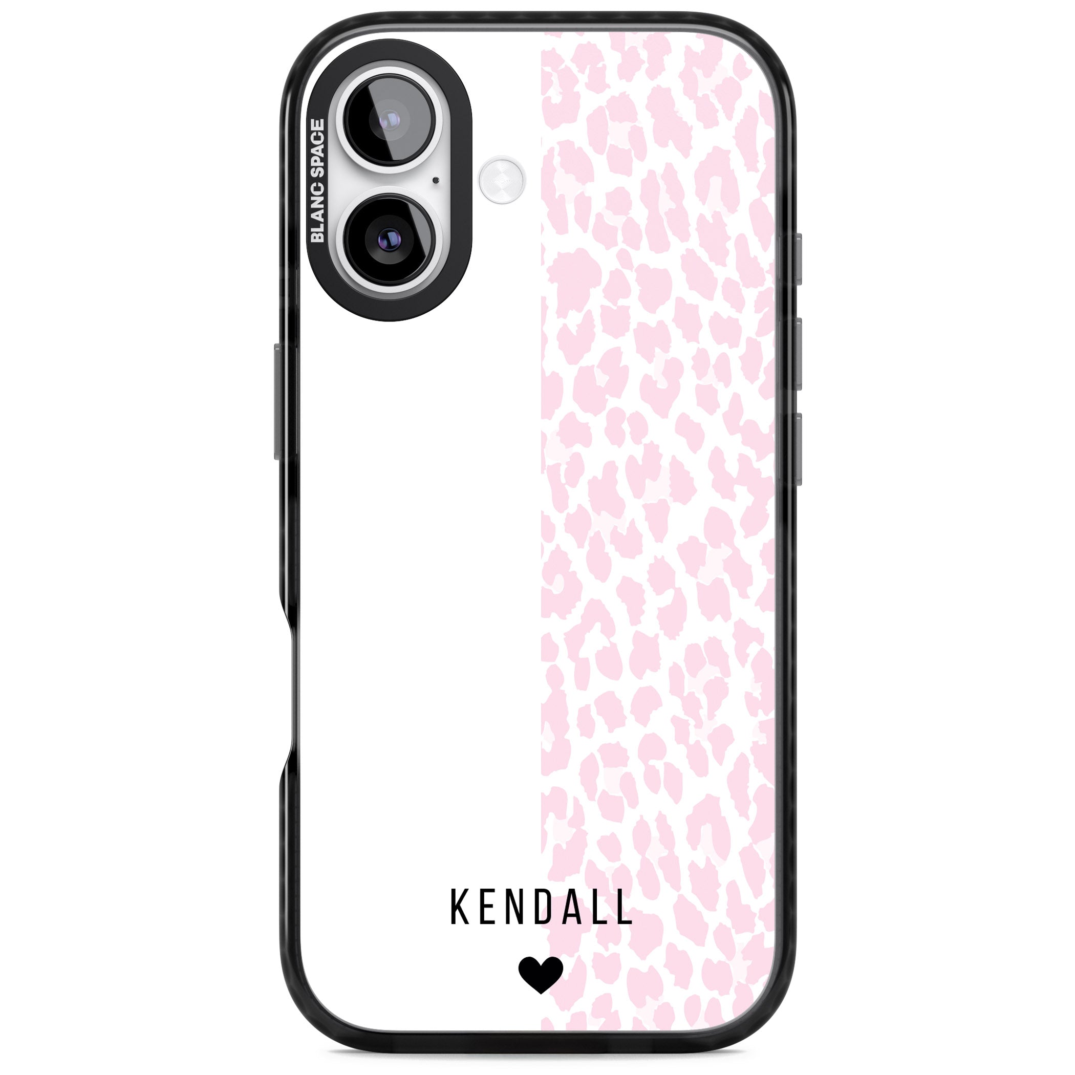 Personalised Pink Leopard iPhone 17 Impact Pro Black Phone Case