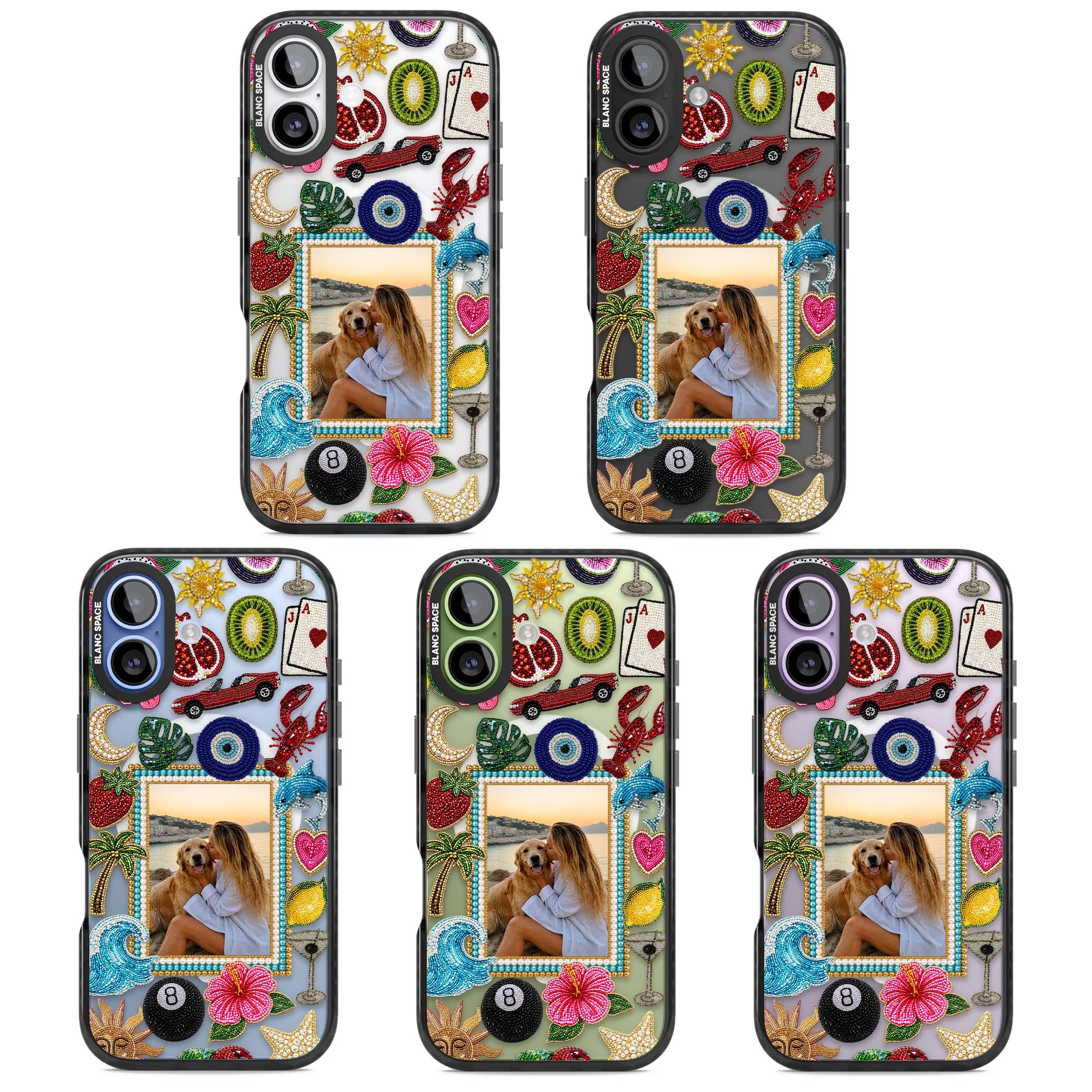 Beaded Photo coastal iPhone case | Black Impact Magsafe case for iPhone 17