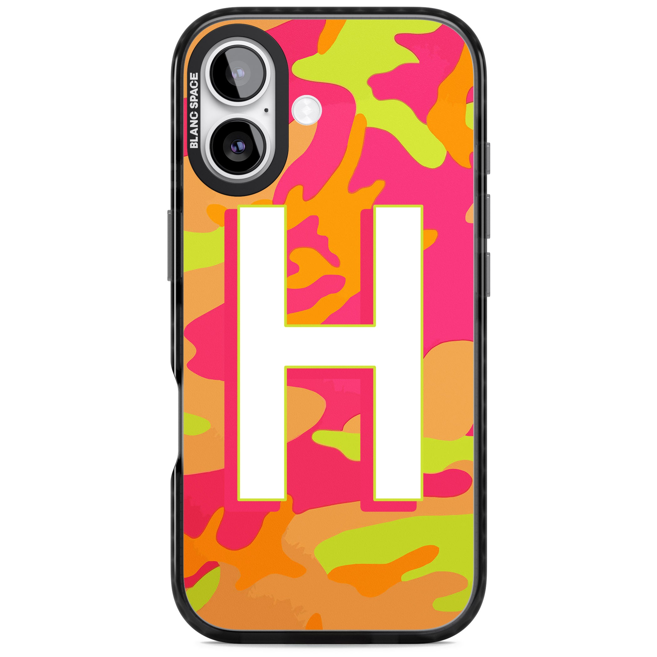 Personalised Neon Camo iPhone 17 Impact Pro Black Phone Case