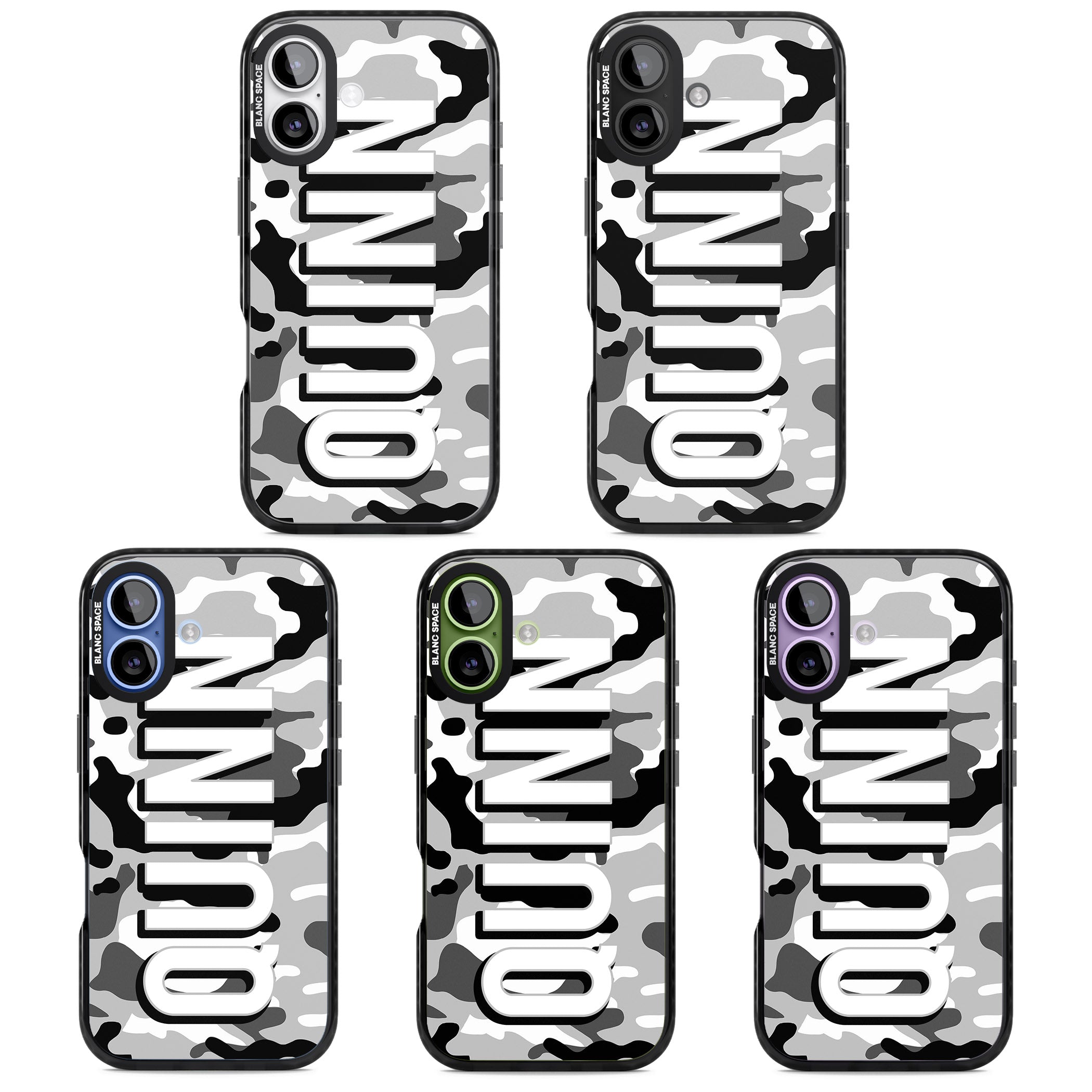 Personalised Greyscale Camo iPhone 17 Impact Pro Black Phone Case APT Impact Protection