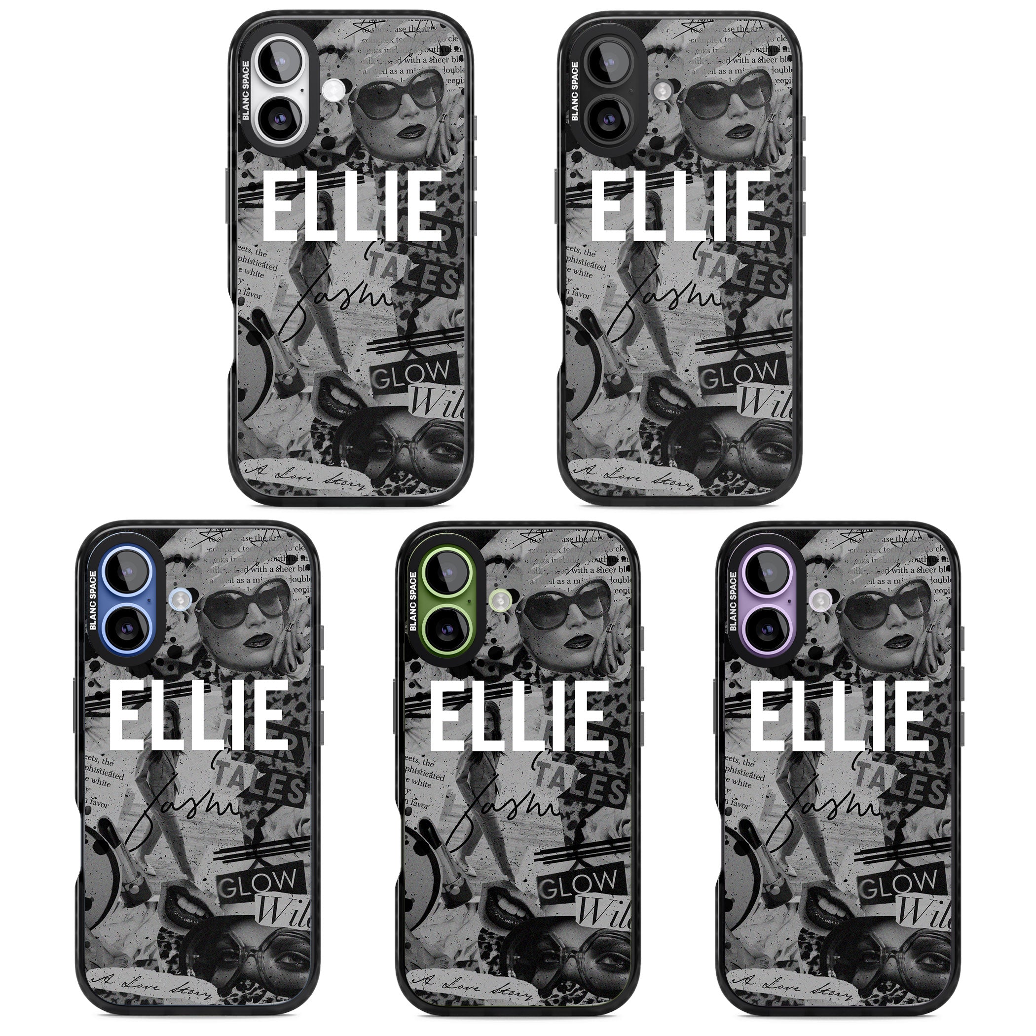 Personalised Grey Scale Vintage Collage iPhone 17 Impact Pro Black Phone Case APT Impact Protection