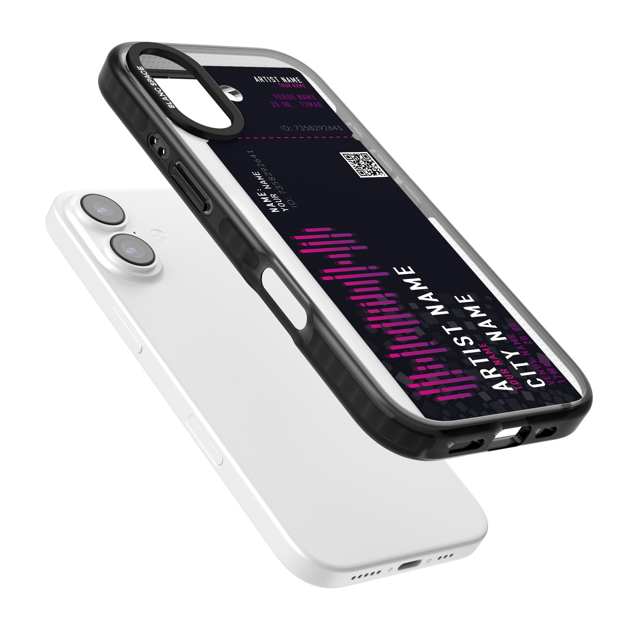 Personalised Concert Ticket iPhone 17 Impact Pro Black Phone Case Colours