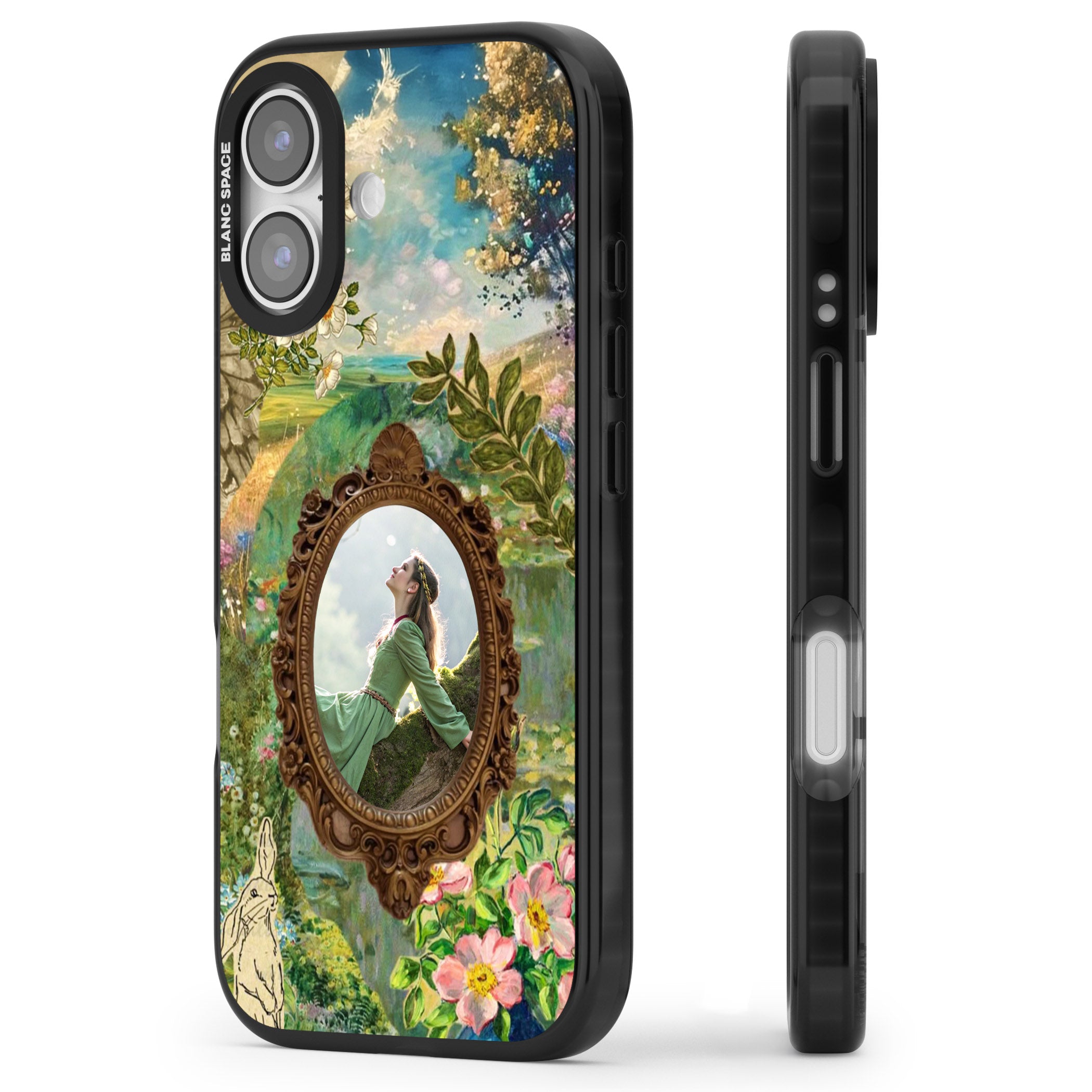 Personalised Meadow Frame iPhone 17 Impact Pro Black Phone Case Side Profile