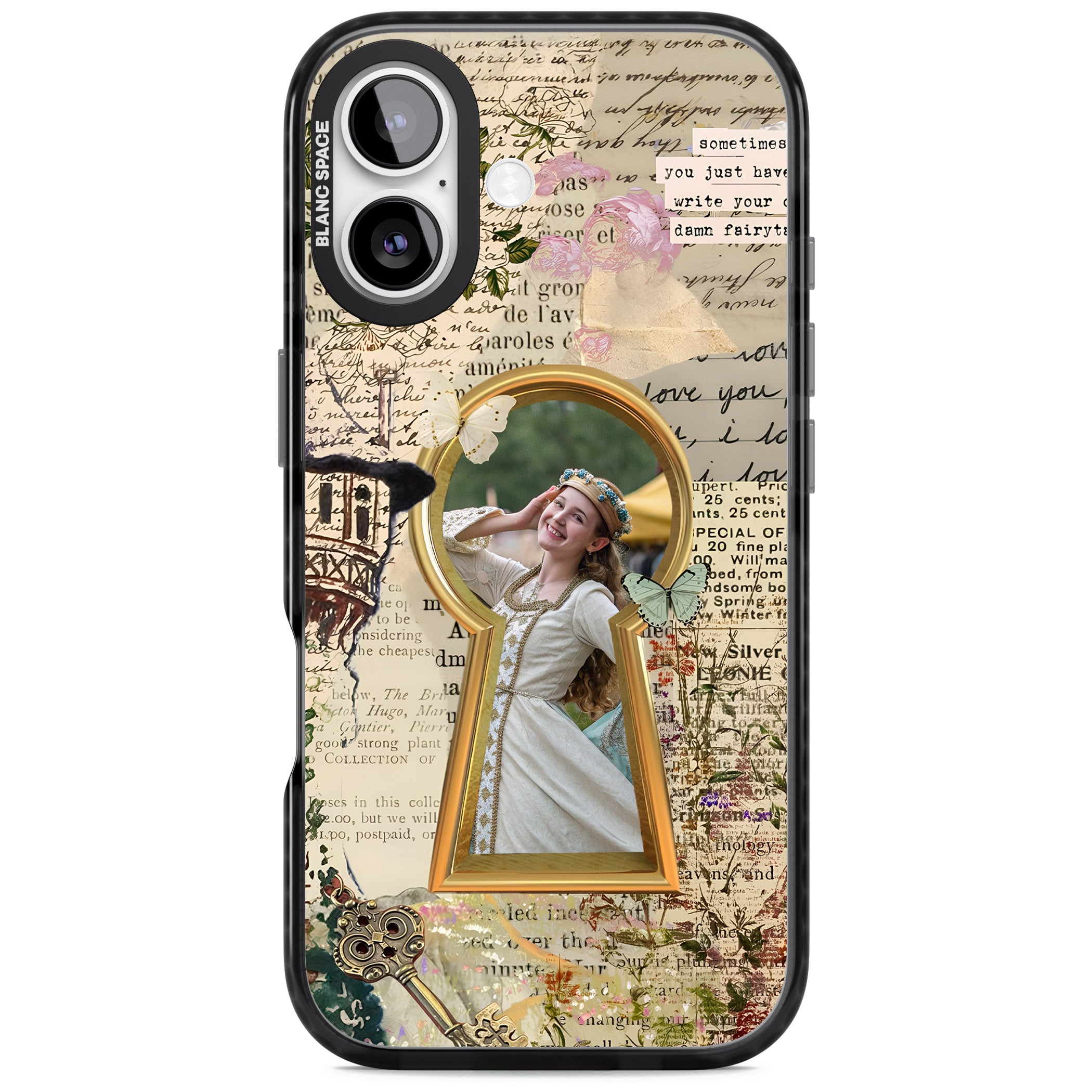 Personalised Bookpage Keyhole Frame iPhone 17 Impact Pro Black Phone Case