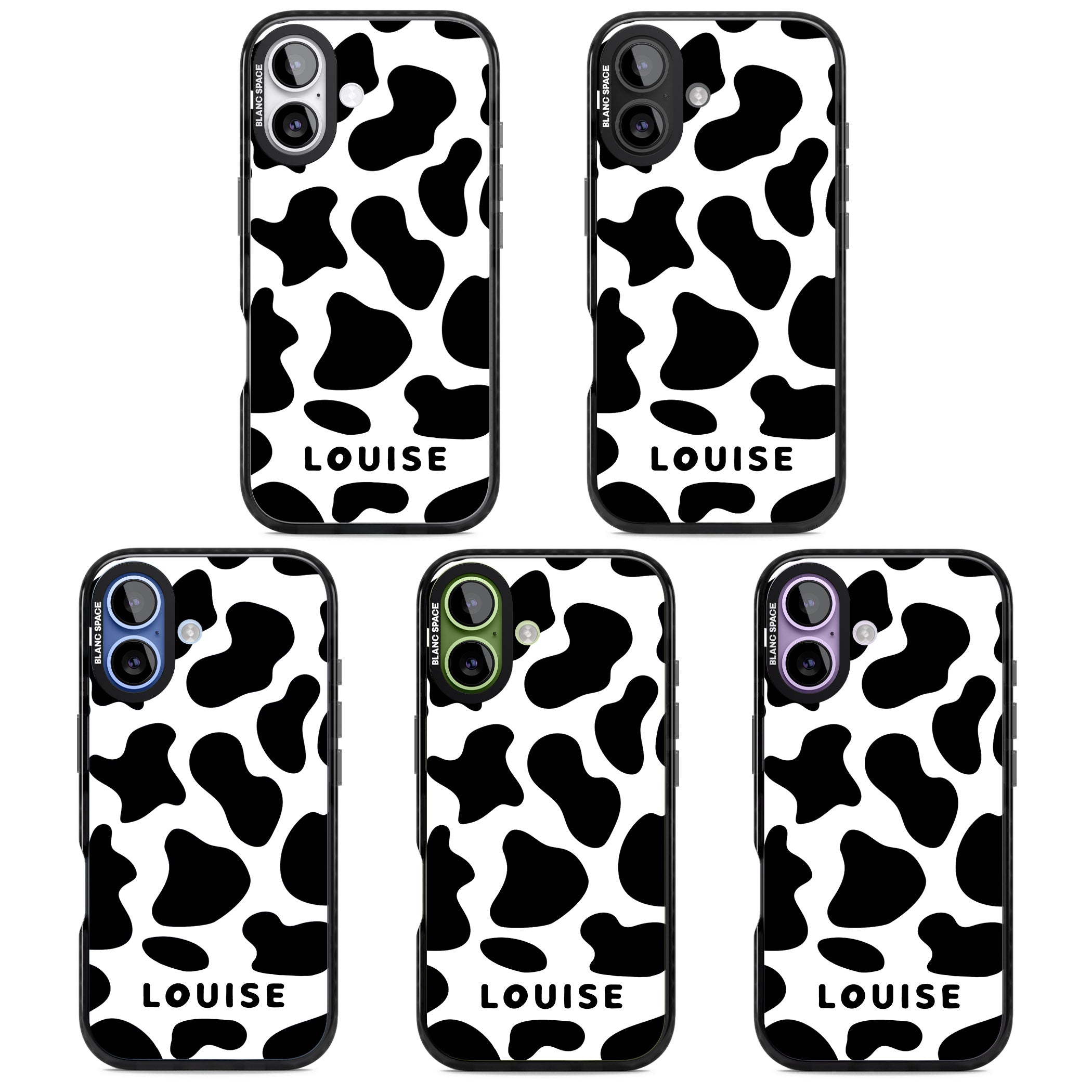 Personalised Cow Print iPhone 17 Impact Pro Black Phone Case APT Impact Protection