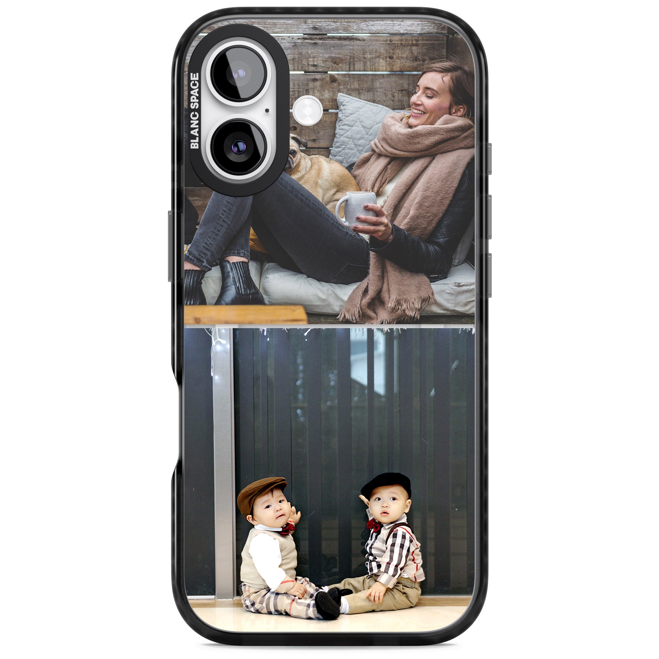 Personalised 2 Photo Grid iPhone 17 Impact Pro Black Phone Case