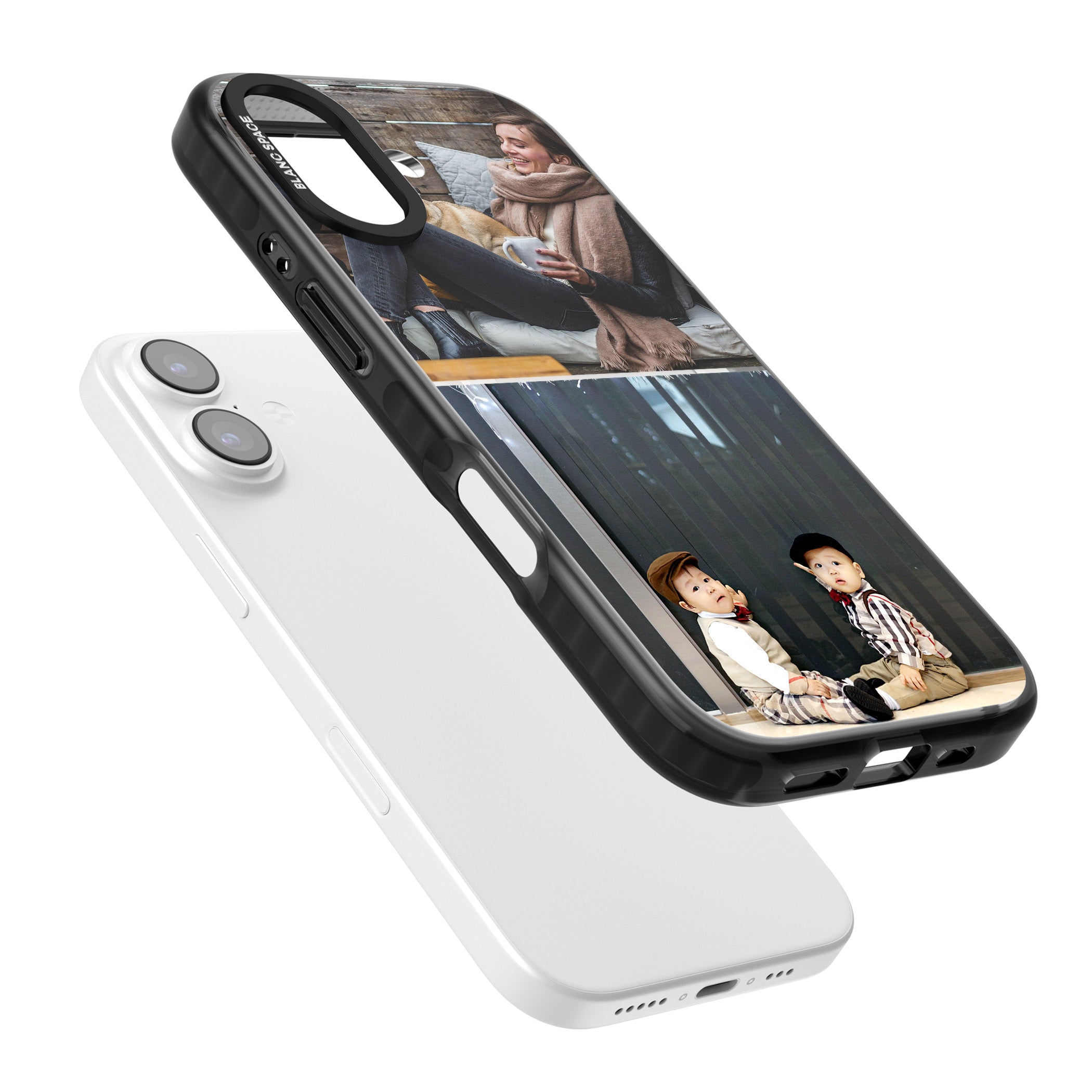 Personalised 2 Photo Grid iPhone 17 Impact Pro Black Phone Case Colours
