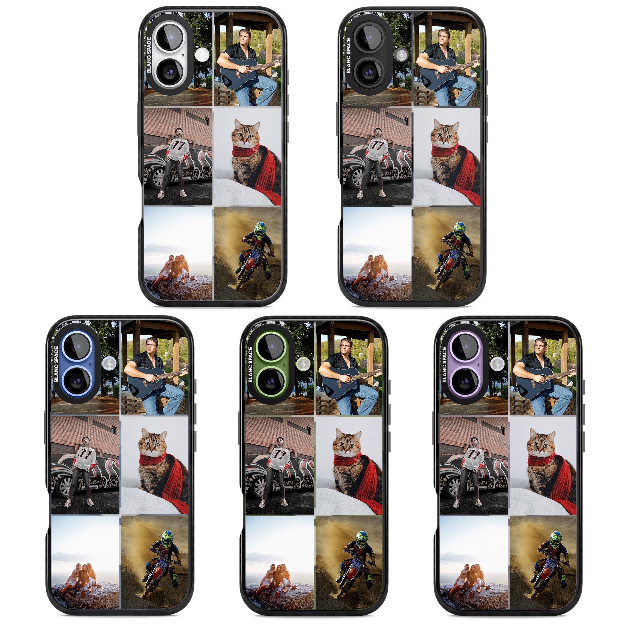 Personalised 6 Photo Grid iPhone 17 Impact Pro Black Phone Case APT Impact Protection